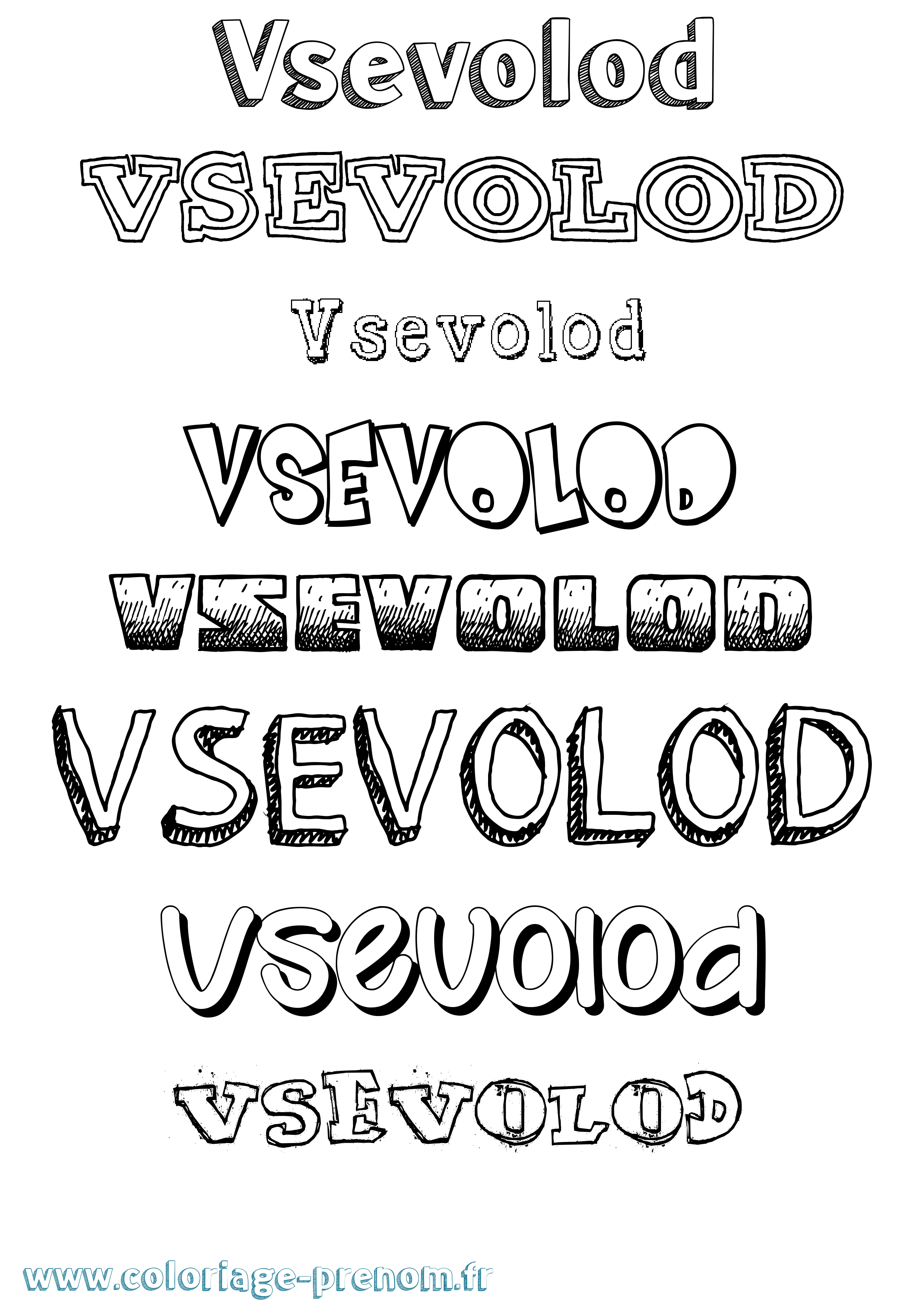 Coloriage Vsevolod Dessiné Coloriage prénom Vsevolod Dessiné