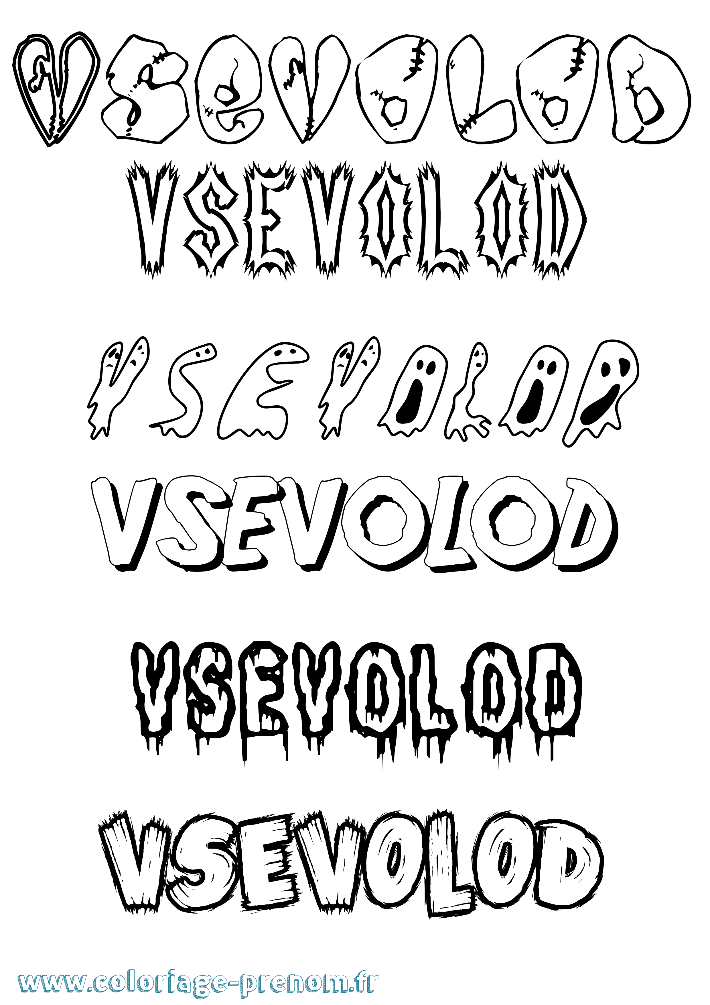 Coloriage Vsevolod Frisson Coloriage prénom Vsevolod Frisson