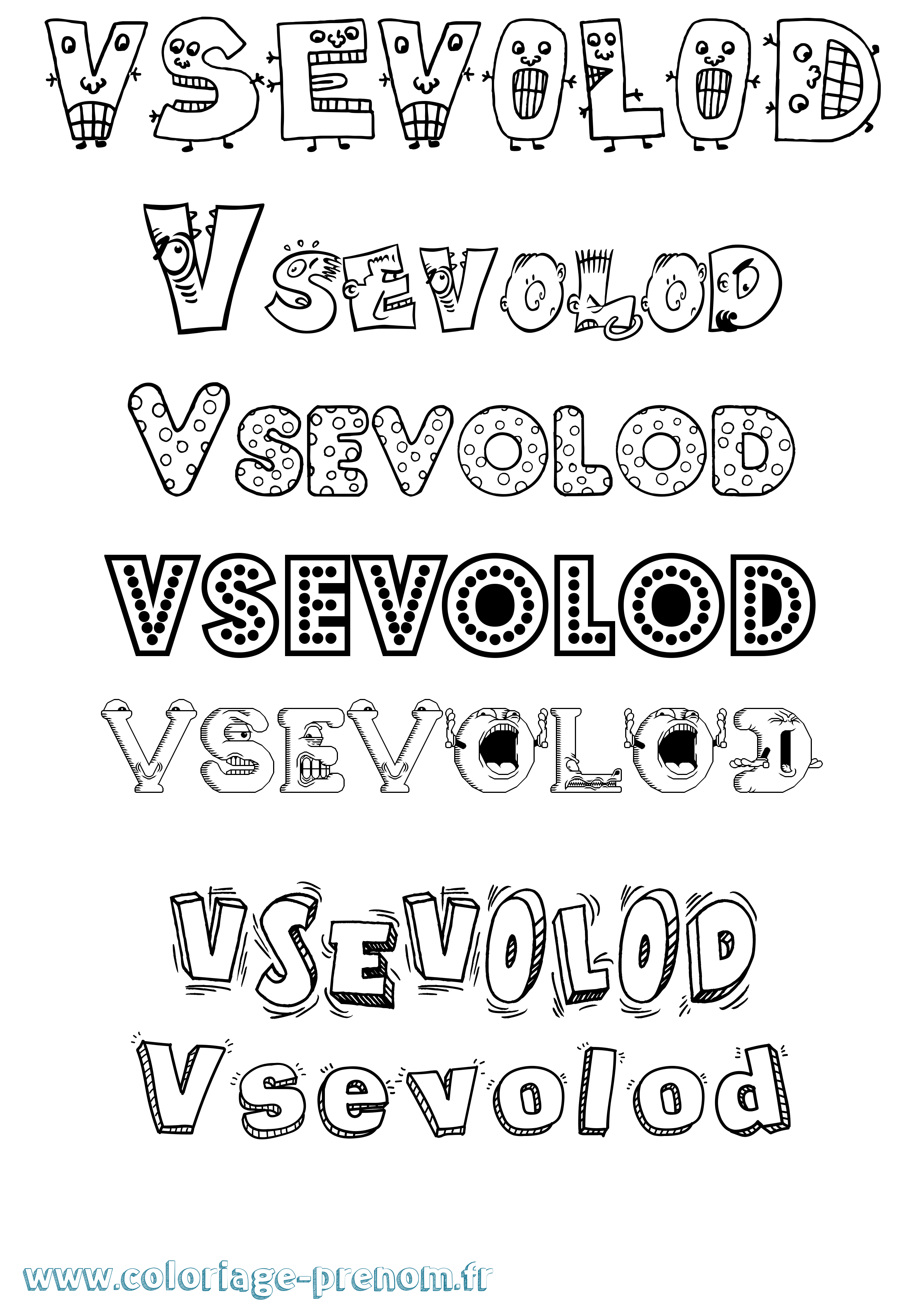 Coloriage Vsevolod Fun Coloriage prénom Vsevolod Fun