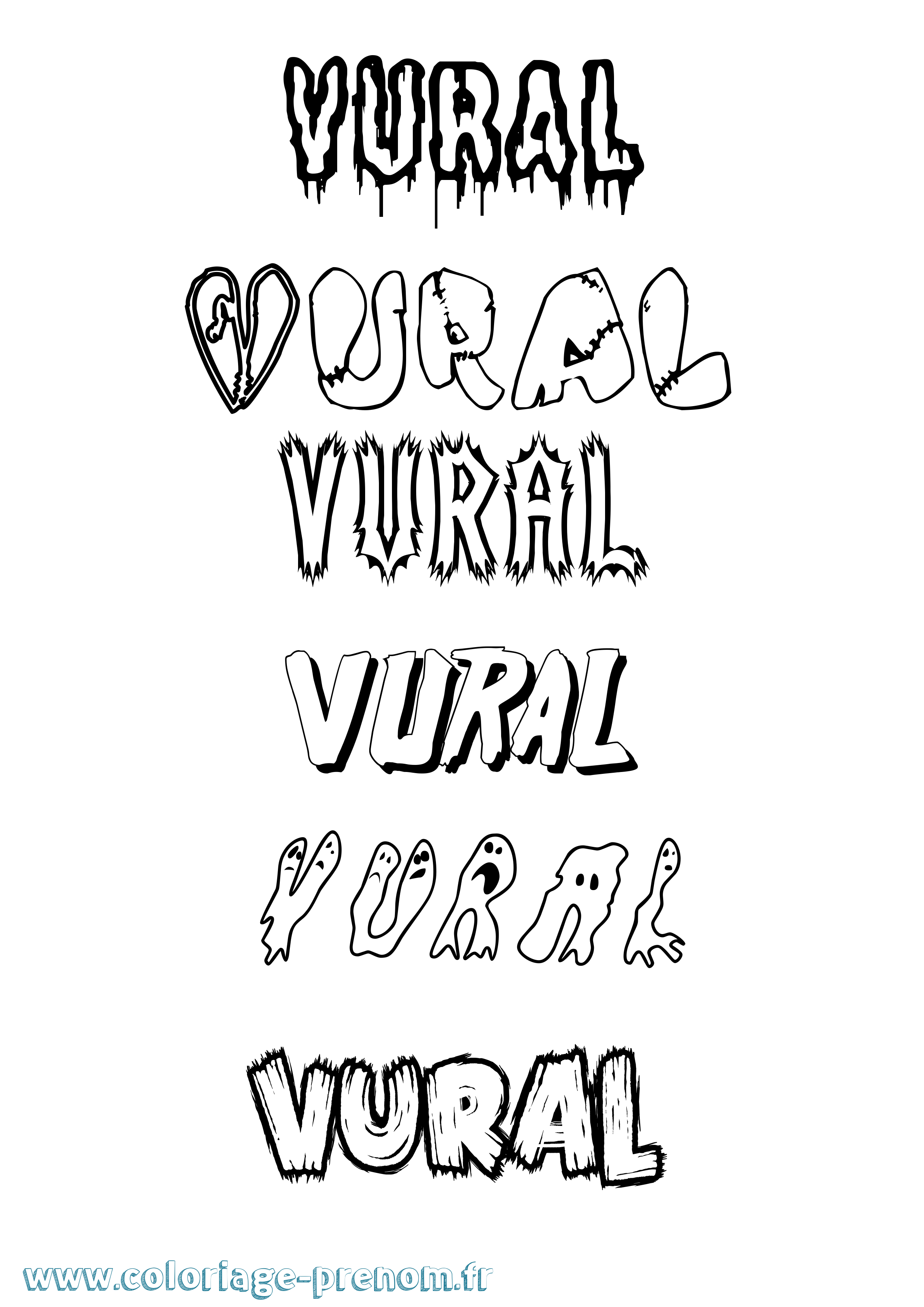 Coloriage Vural Frisson Coloriage prénom Vural Frisson