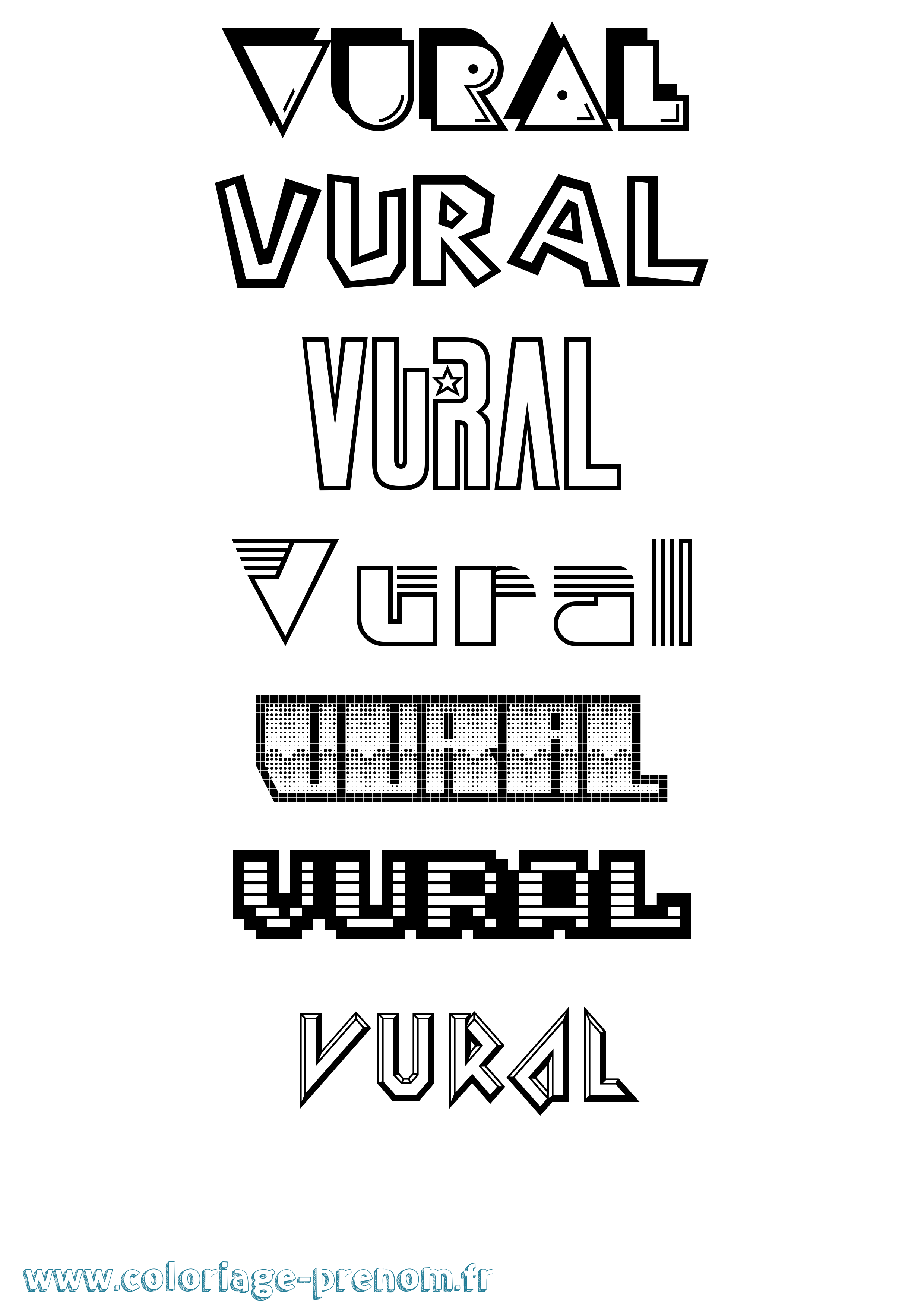 Coloriage Vural Jeux Vidéos Coloriage prénom Vural Jeux Vidéos