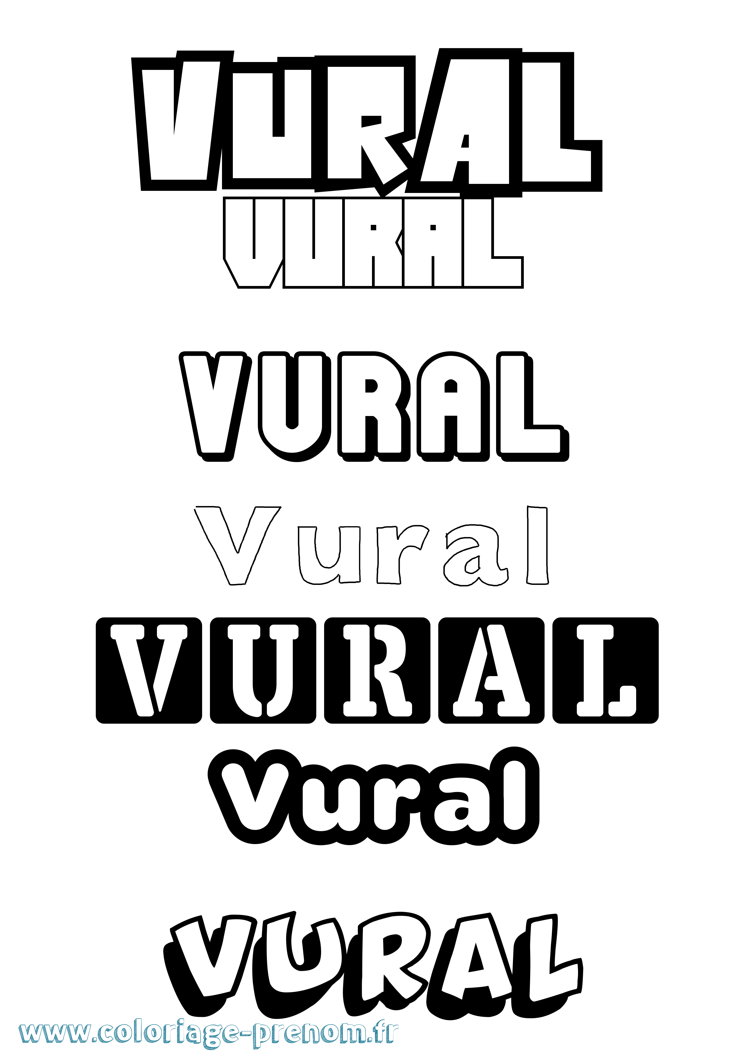 Coloriage Vural Simple Coloriage prénom Vural Simple
