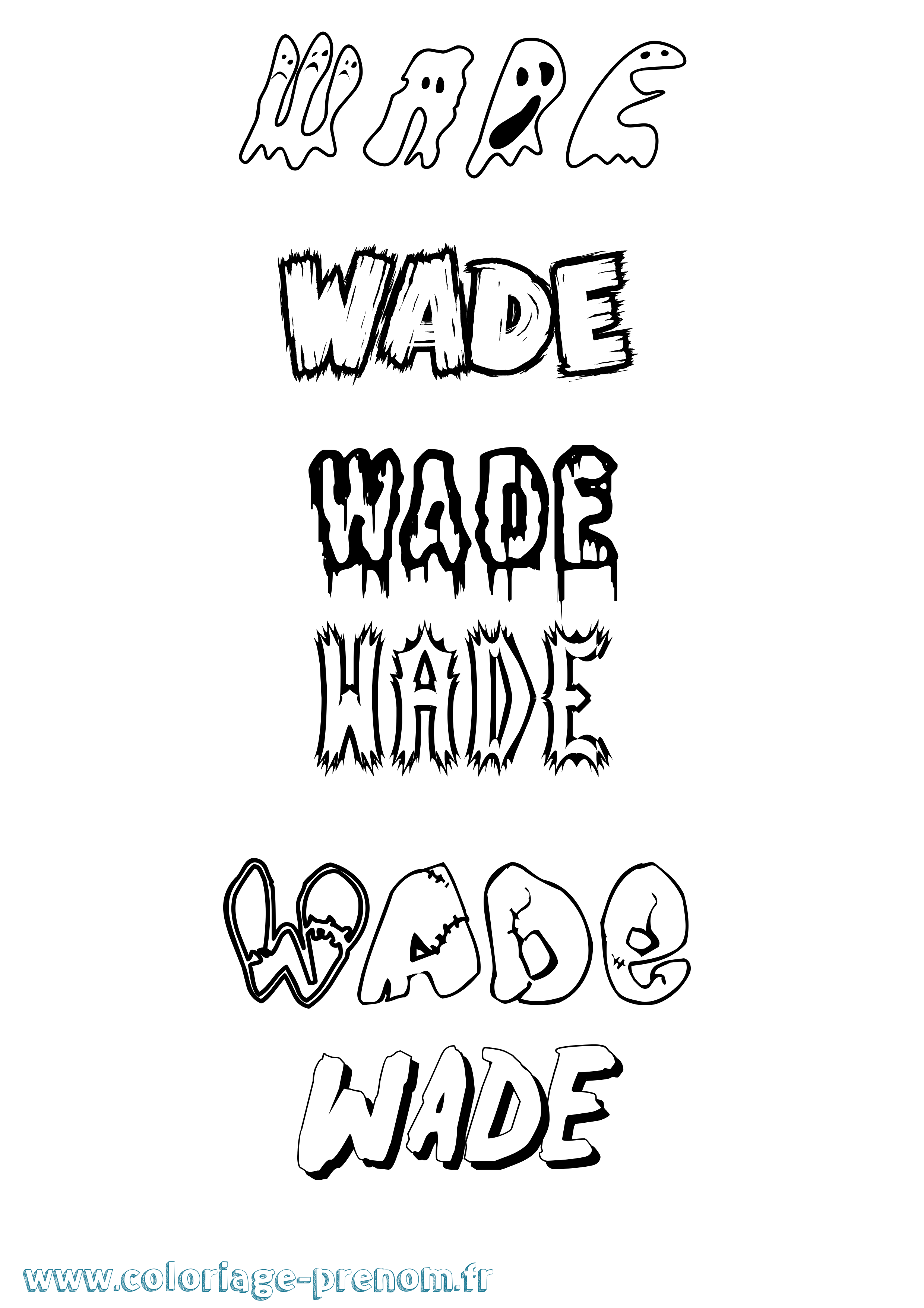 Coloriage Wade Frisson Coloriage prénom Wade Frisson