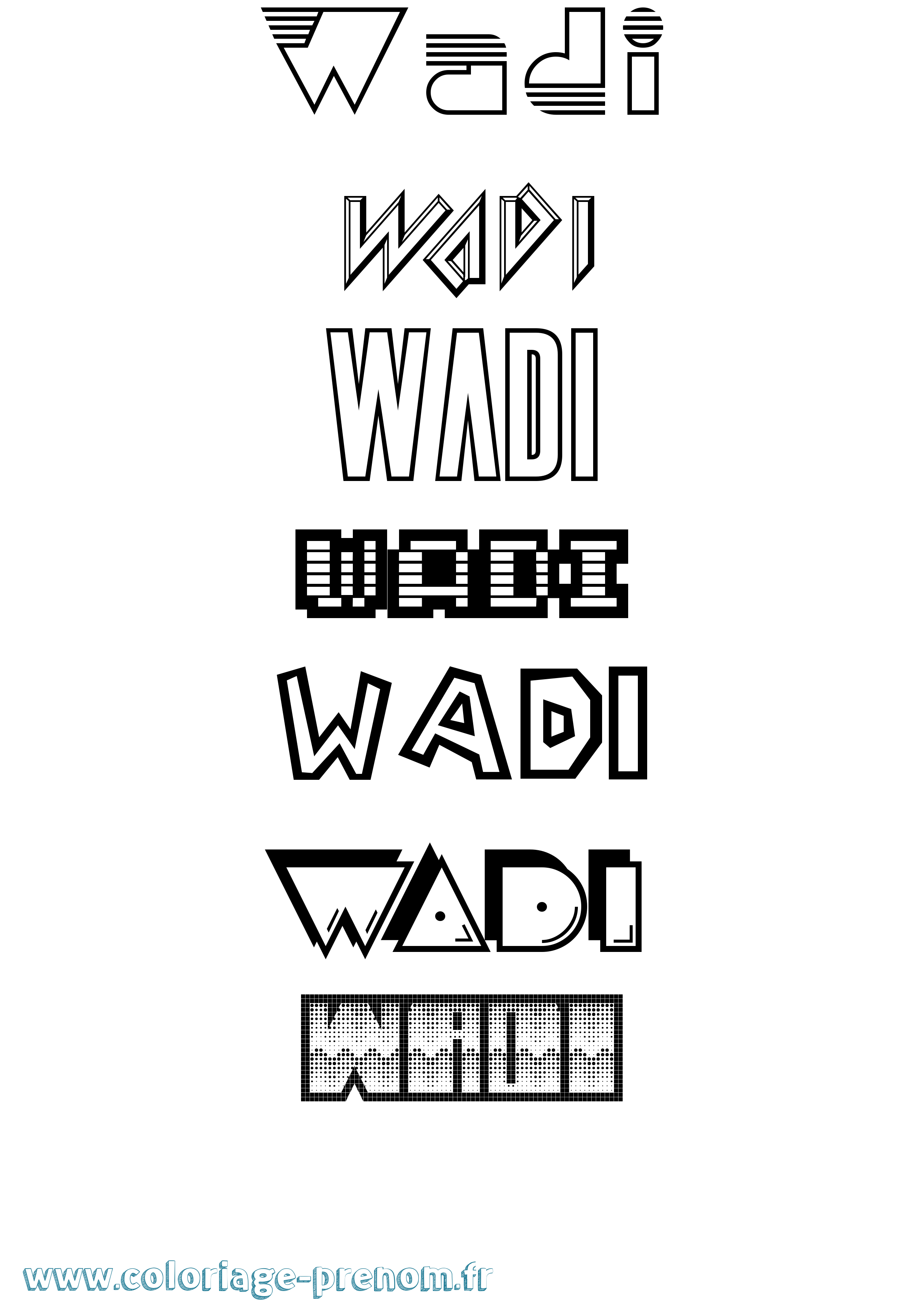 Coloriage Wadi Jeux Vidéos Coloriage prénom Wadi Jeux Vidéos