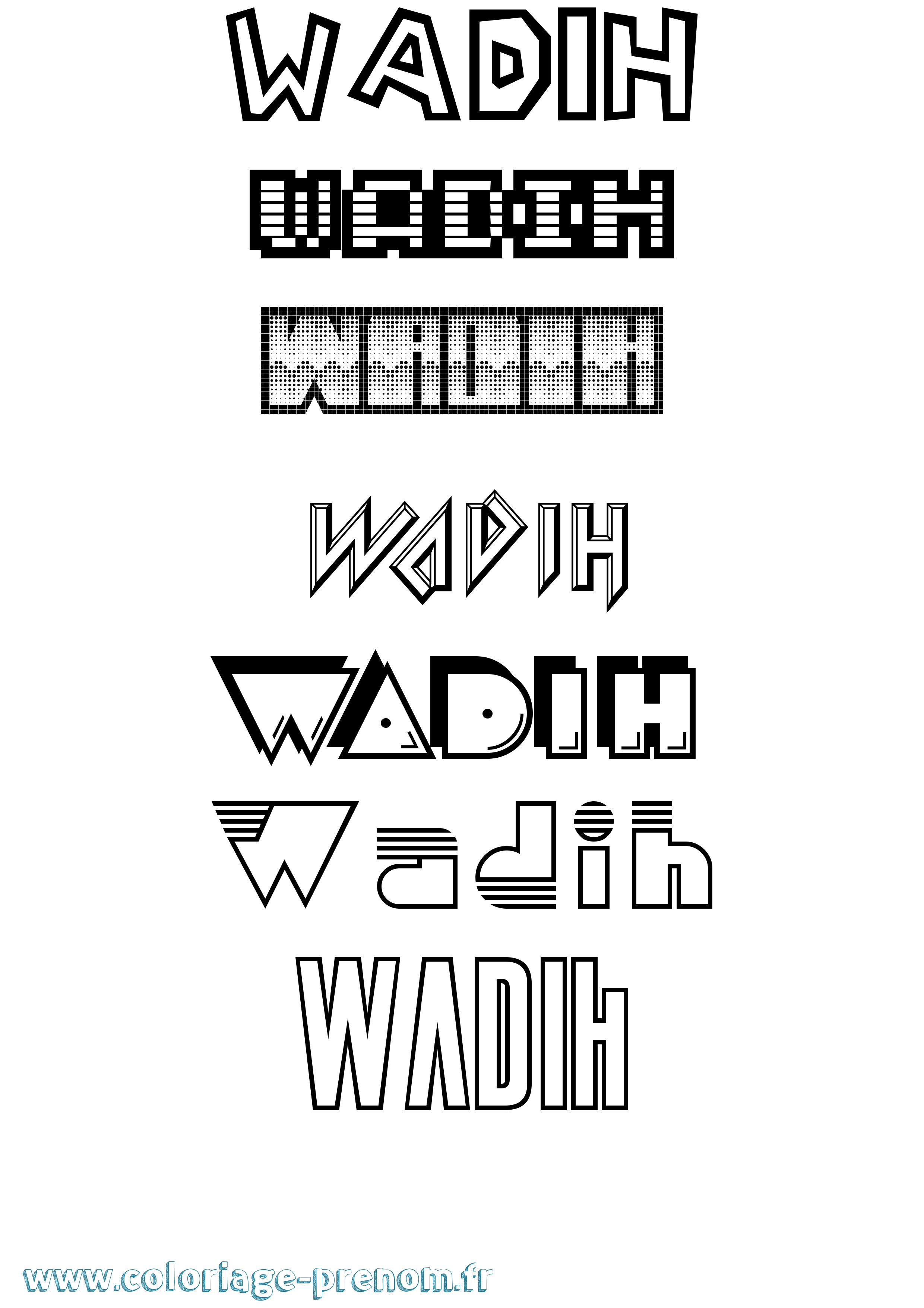 Coloriage Wadih Jeux Vidéos Coloriage prénom Wadih Jeux Vidéos