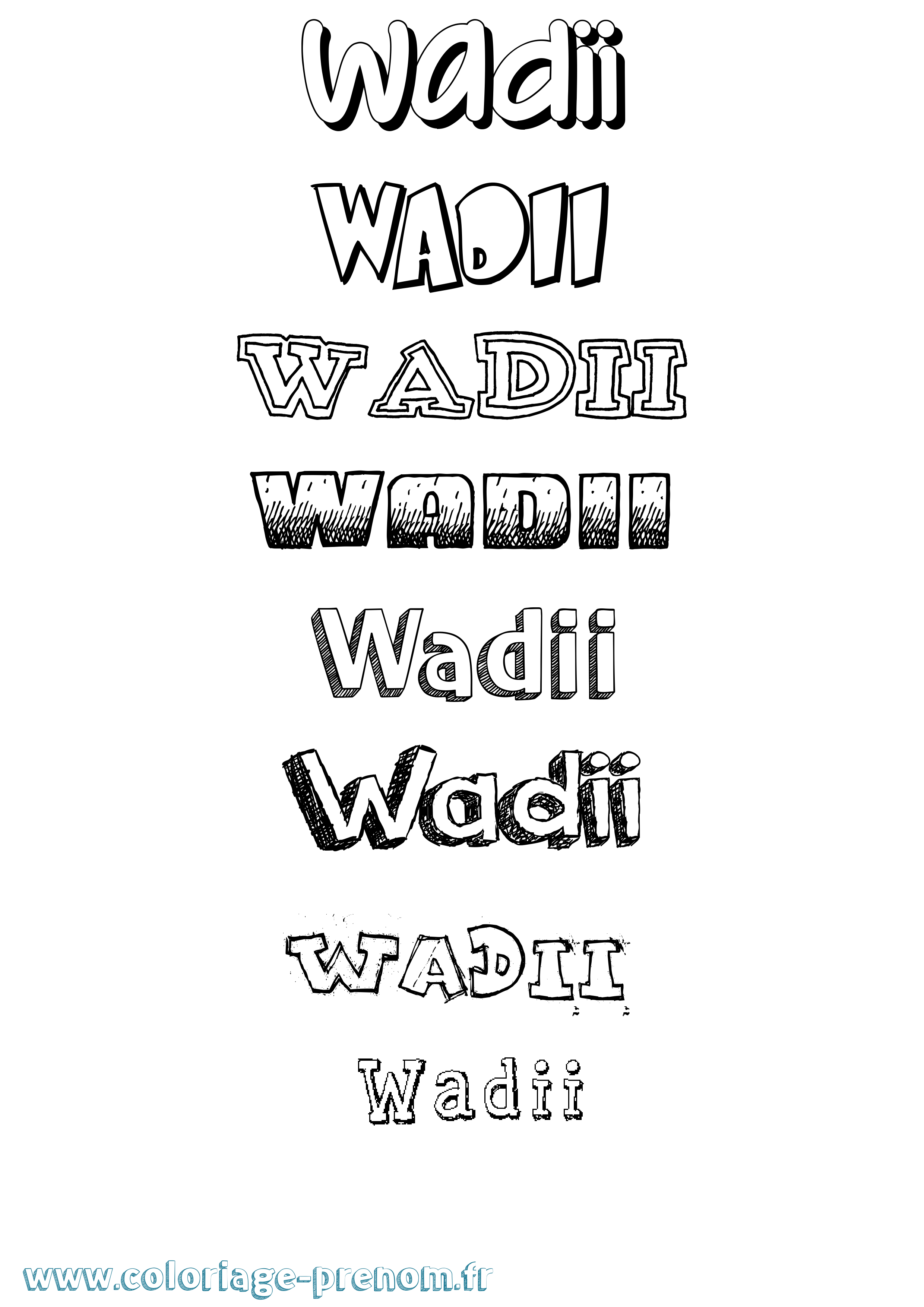 Coloriage Wadii Dessiné Coloriage prénom Wadii Dessiné