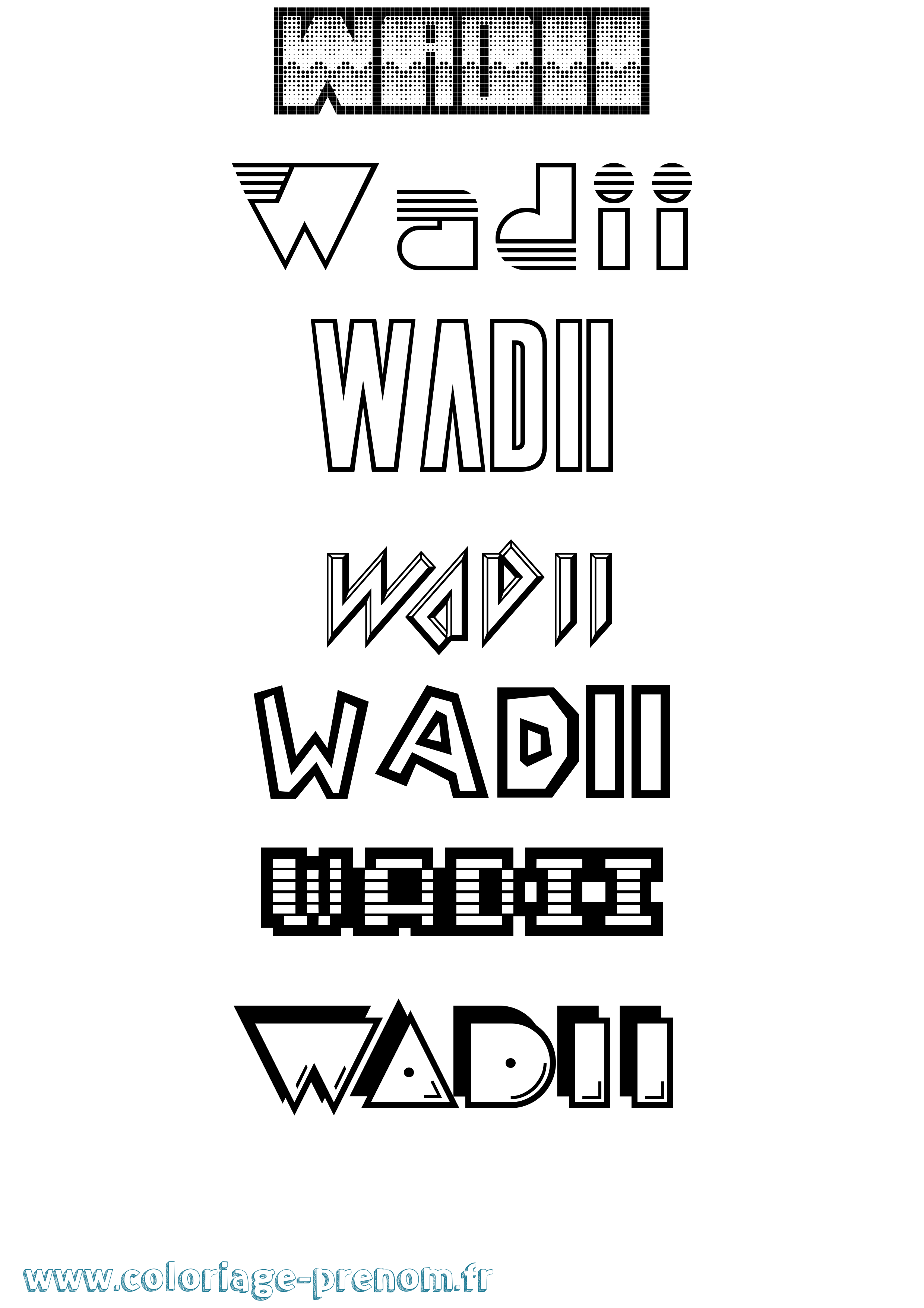 Coloriage Wadii Jeux Vidéos Coloriage prénom Wadii Jeux Vidéos