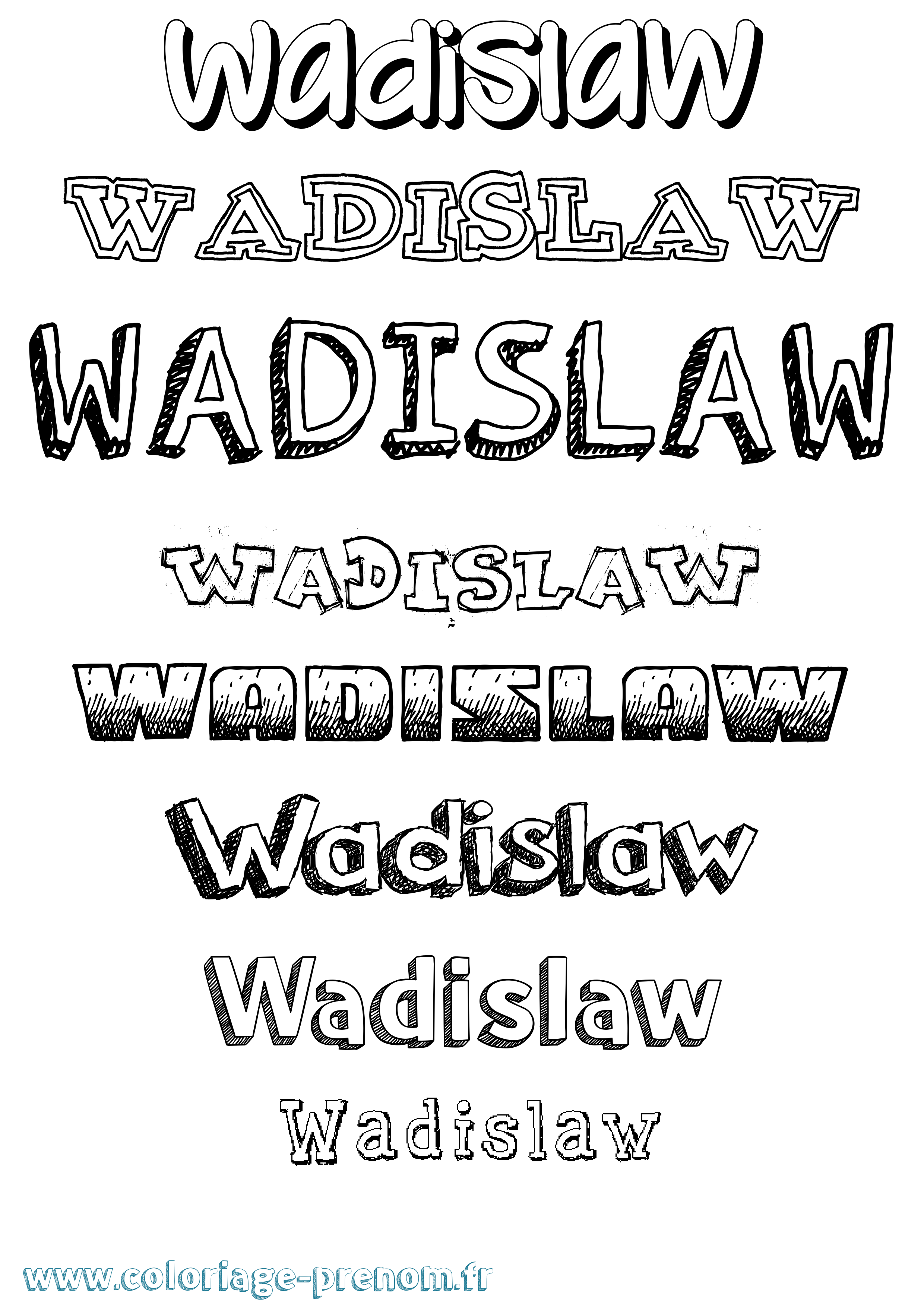 Coloriage Wadislaw Dessiné Coloriage prénom Wadislaw Dessiné