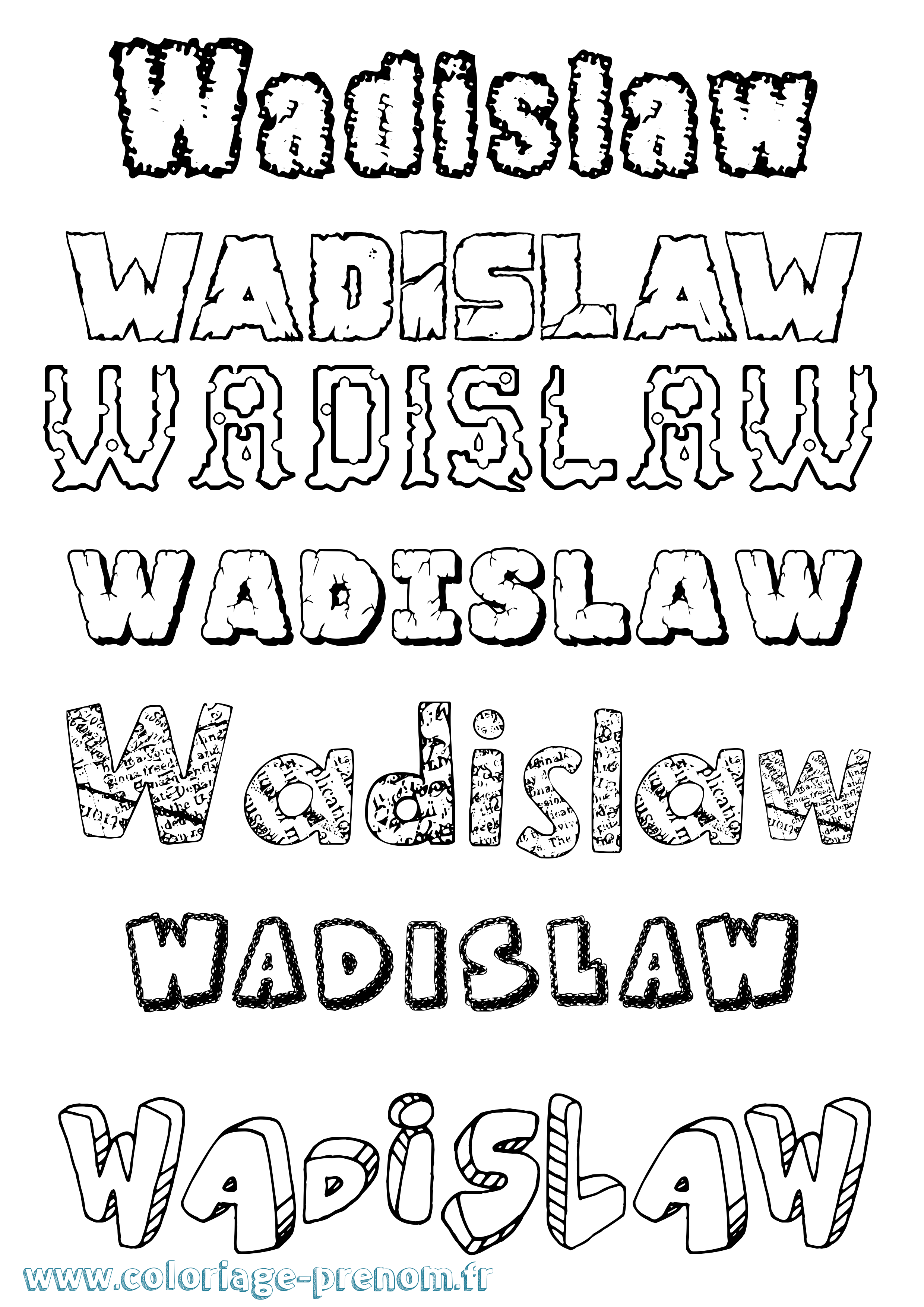 Coloriage Wadislaw Destructuré Coloriage prénom Wadislaw Destructuré