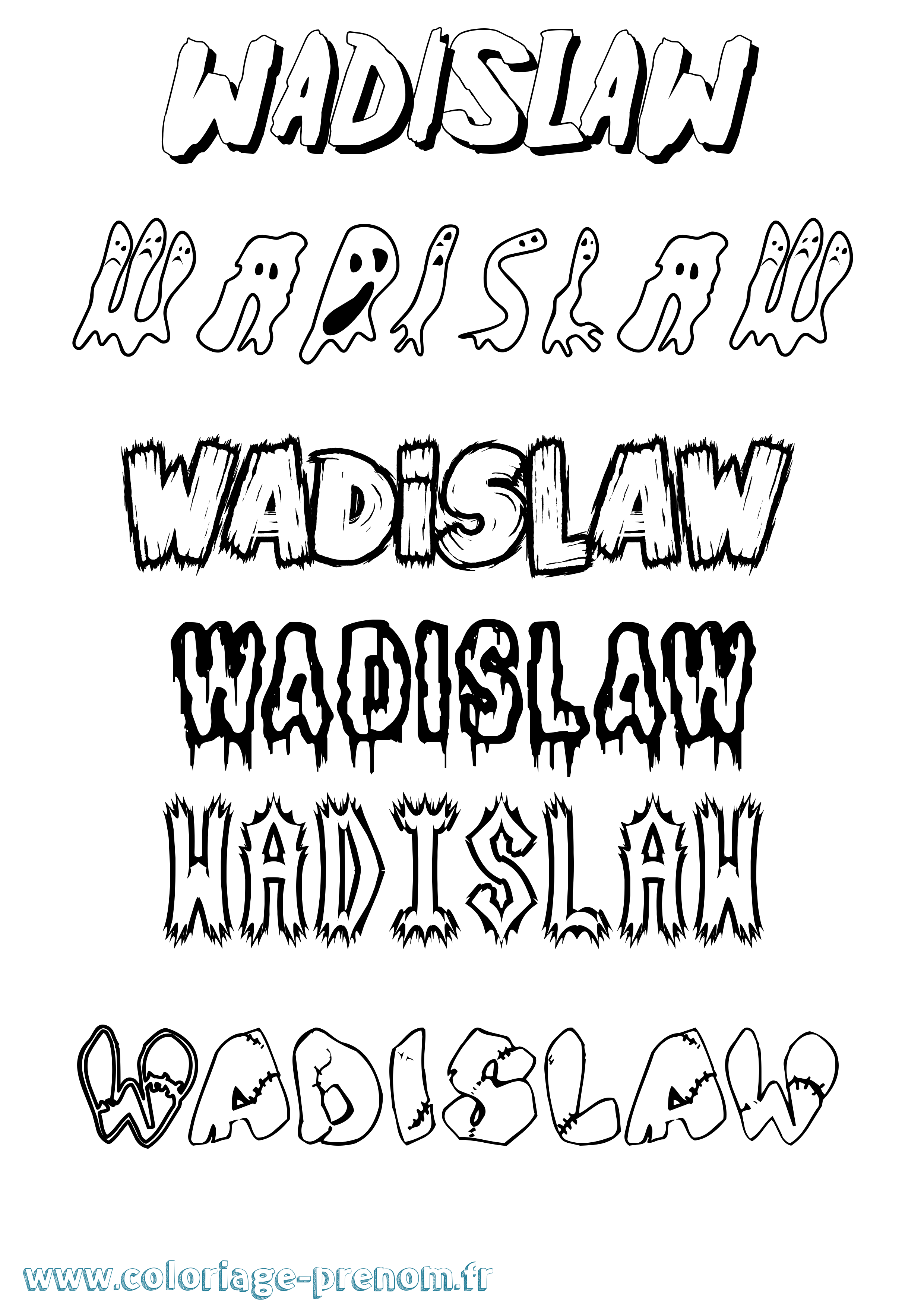 Coloriage Wadislaw Frisson Coloriage prénom Wadislaw Frisson