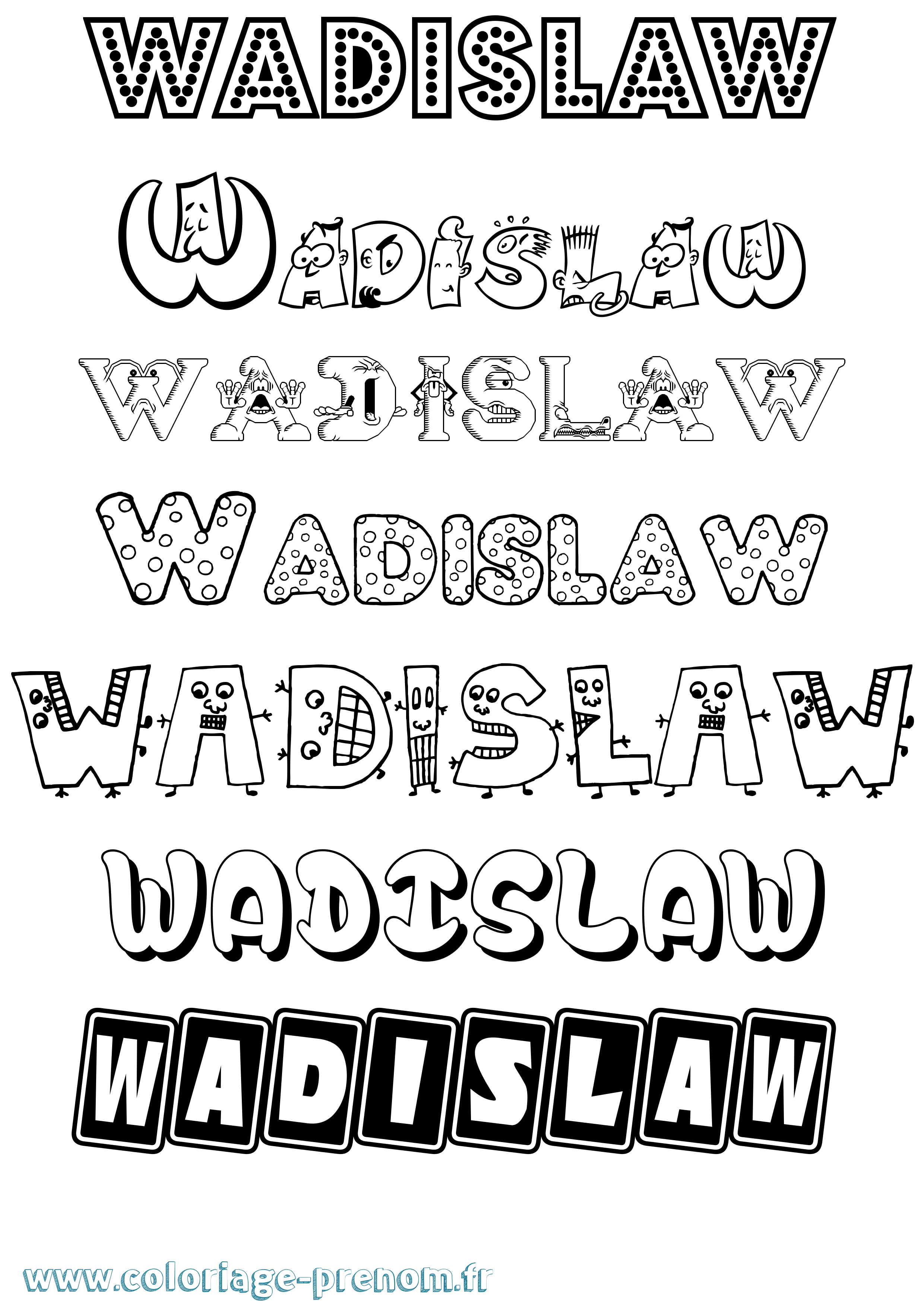 Coloriage Wadislaw Fun Coloriage prénom Wadislaw Fun