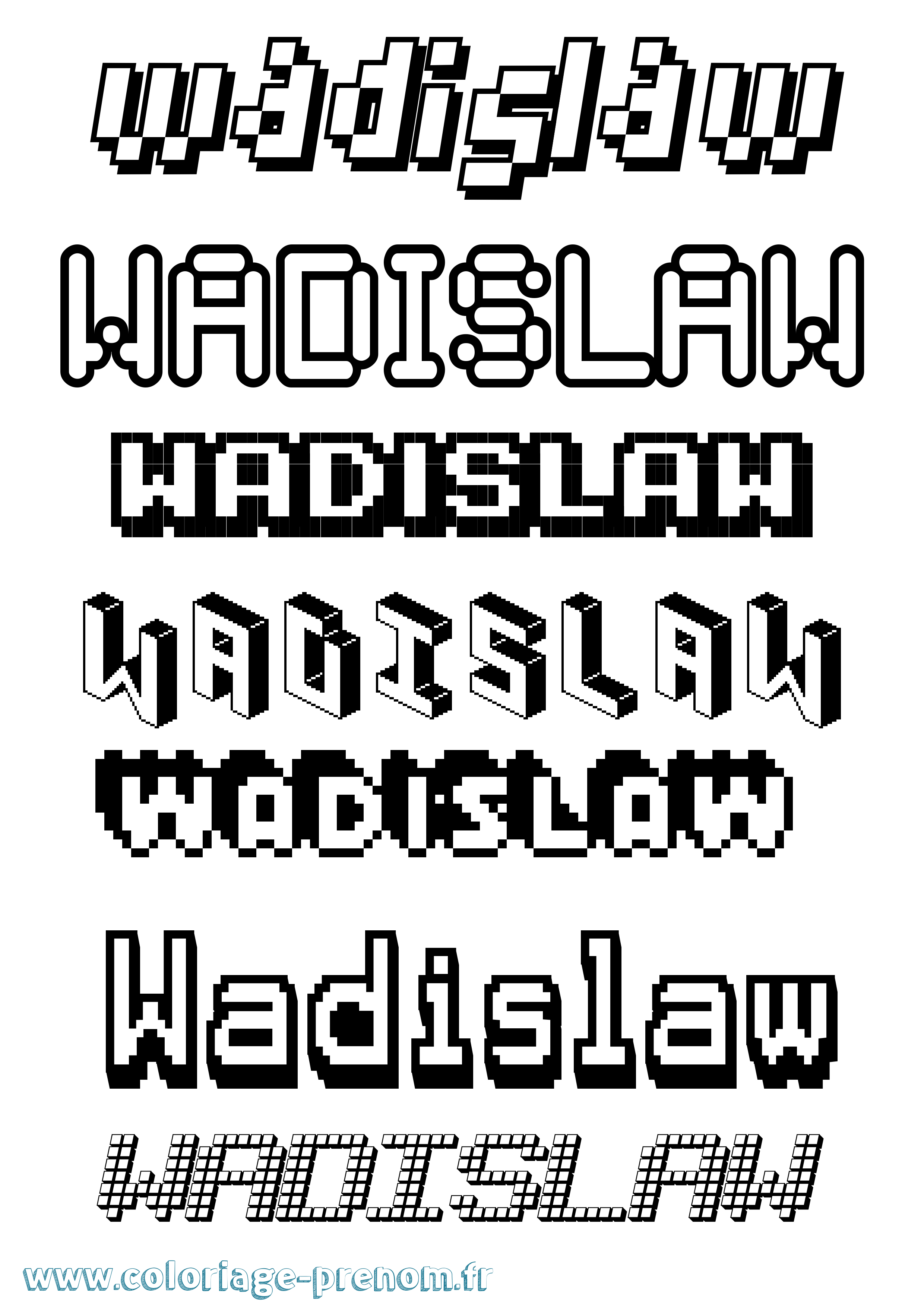 Coloriage Wadislaw Pixel Coloriage prénom Wadislaw Pixel