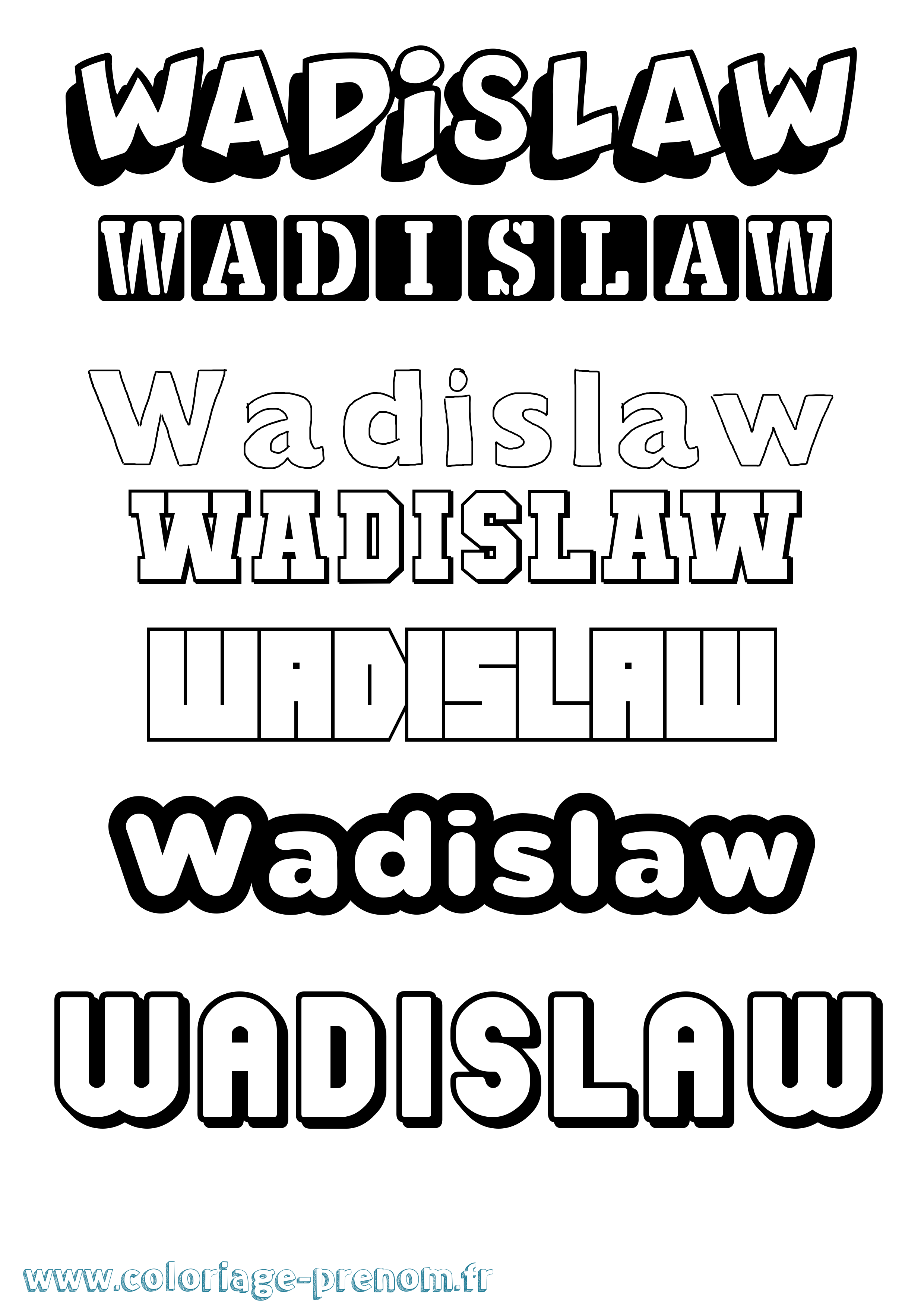 Coloriage Wadislaw Simple Coloriage prénom Wadislaw Simple