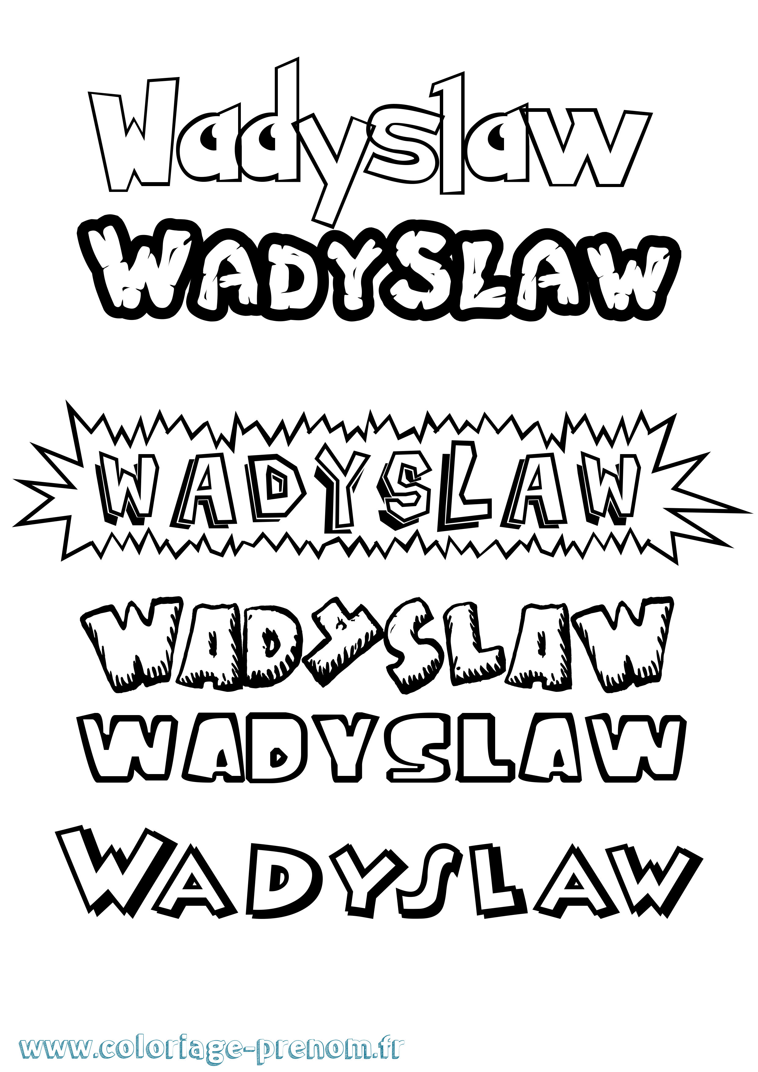 Coloriage Wadyslaw Dessin Animé Coloriage prénom Wadyslaw Dessin Animé