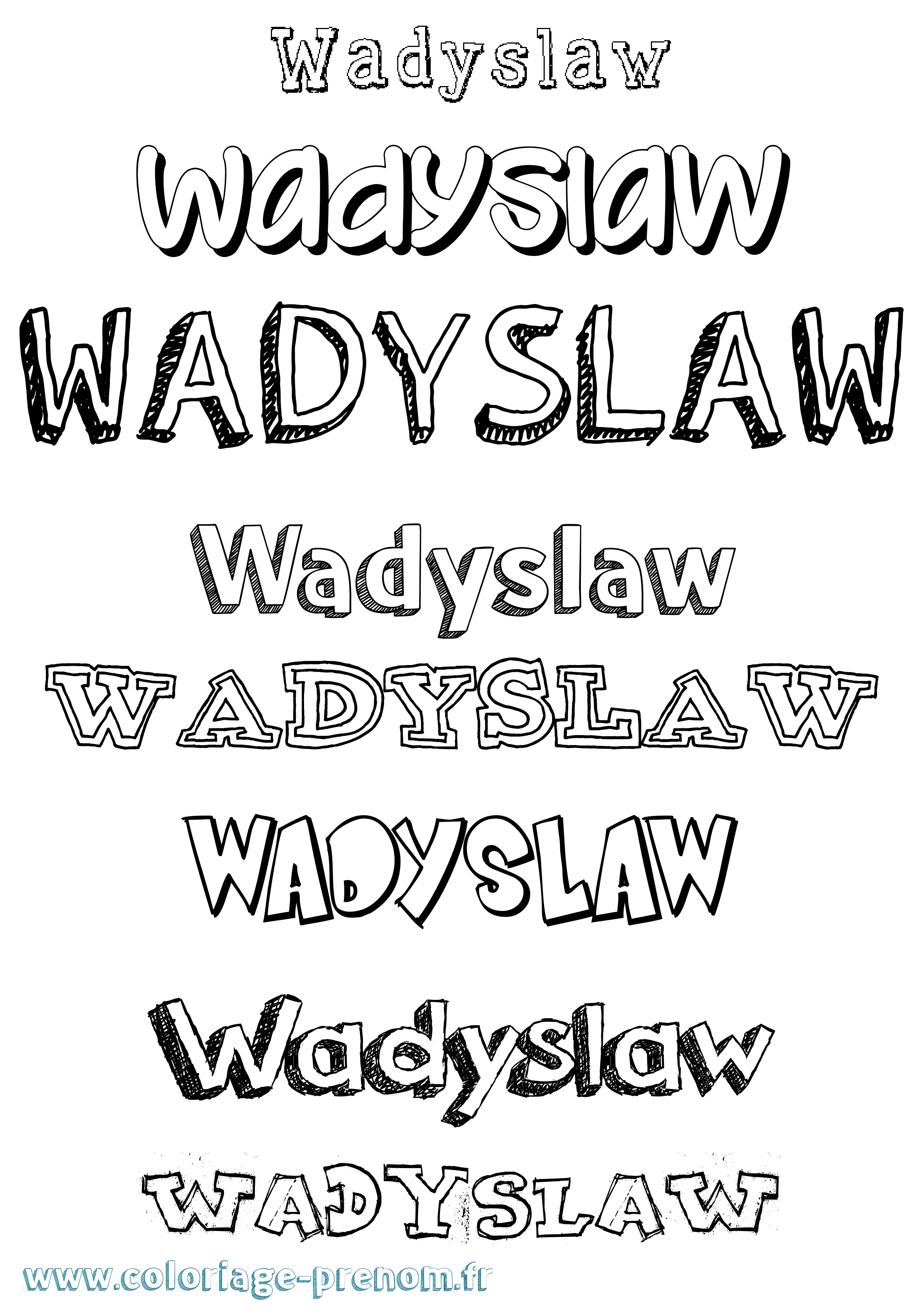 Coloriage Wadyslaw Dessiné Coloriage prénom Wadyslaw Dessiné