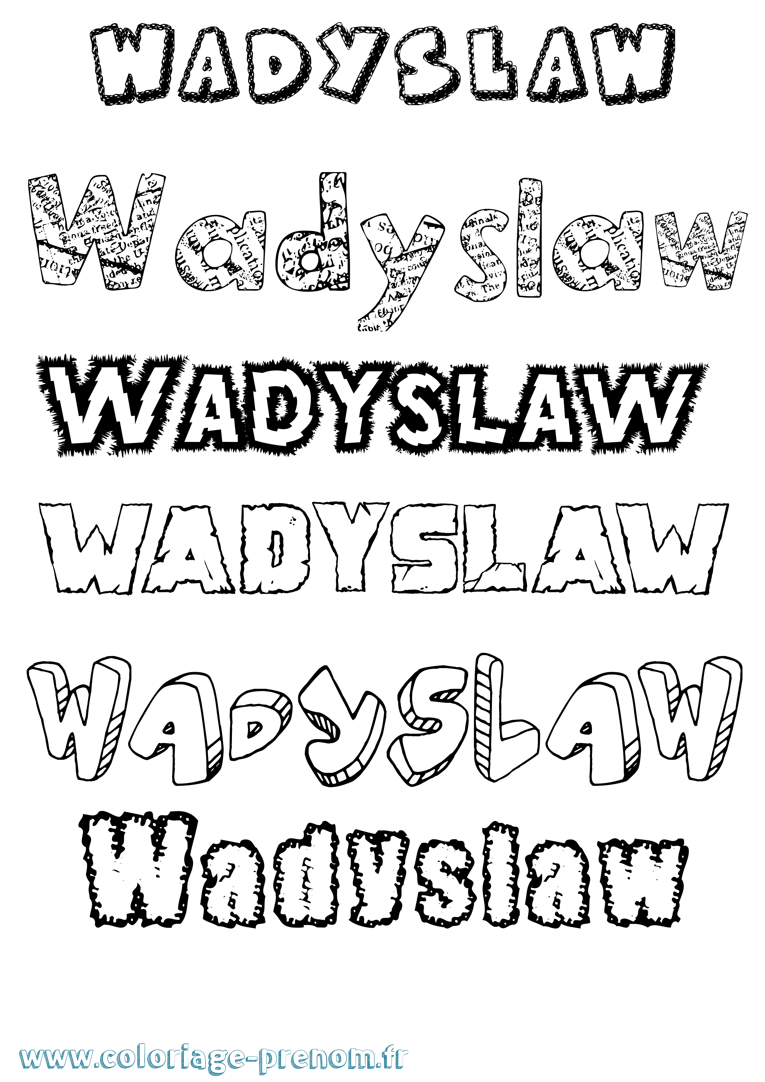 Coloriage Wadyslaw Destructuré Coloriage prénom Wadyslaw Destructuré