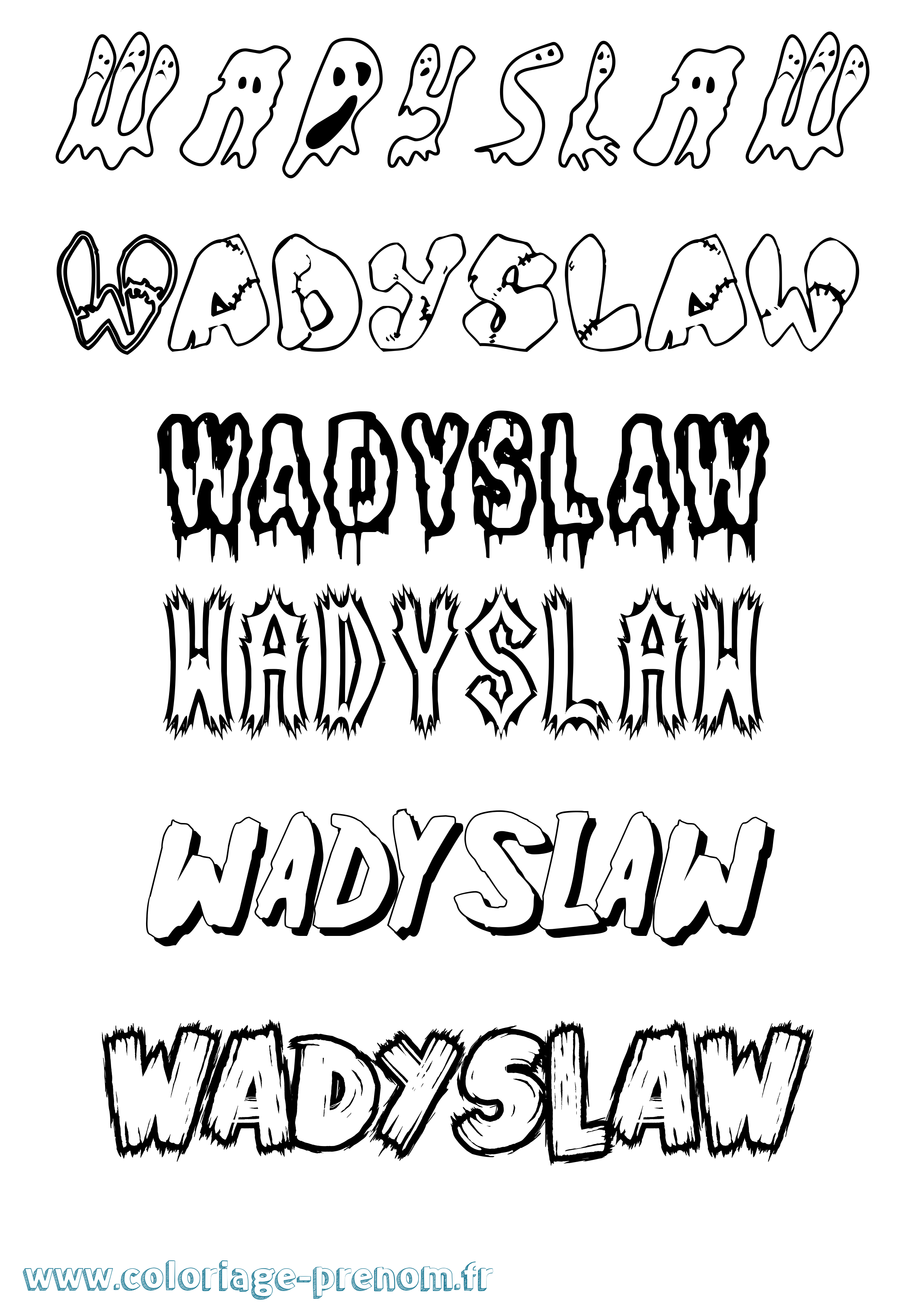 Coloriage Wadyslaw Frisson Coloriage prénom Wadyslaw Frisson