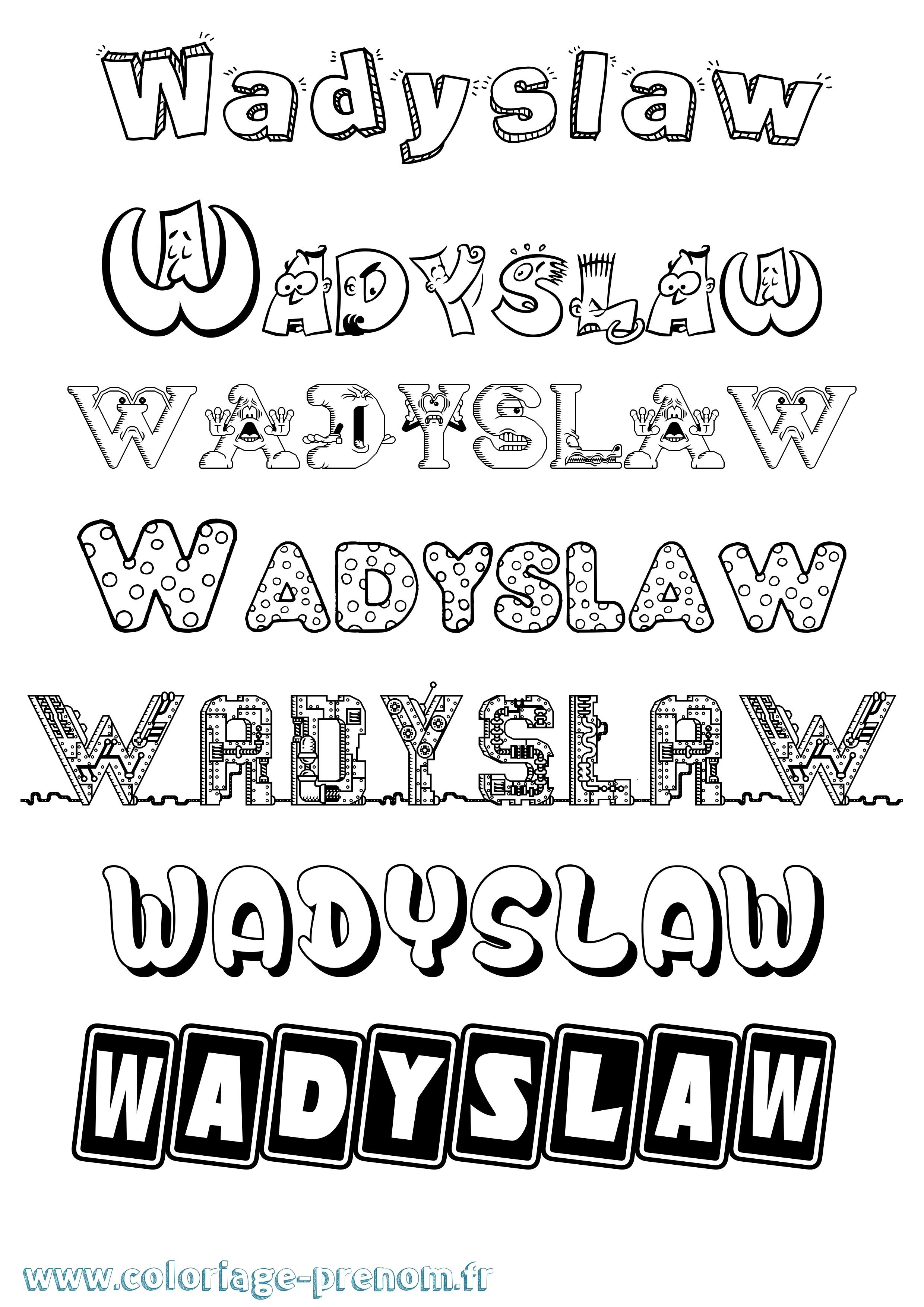 Coloriage Wadyslaw Fun Coloriage prénom Wadyslaw Fun