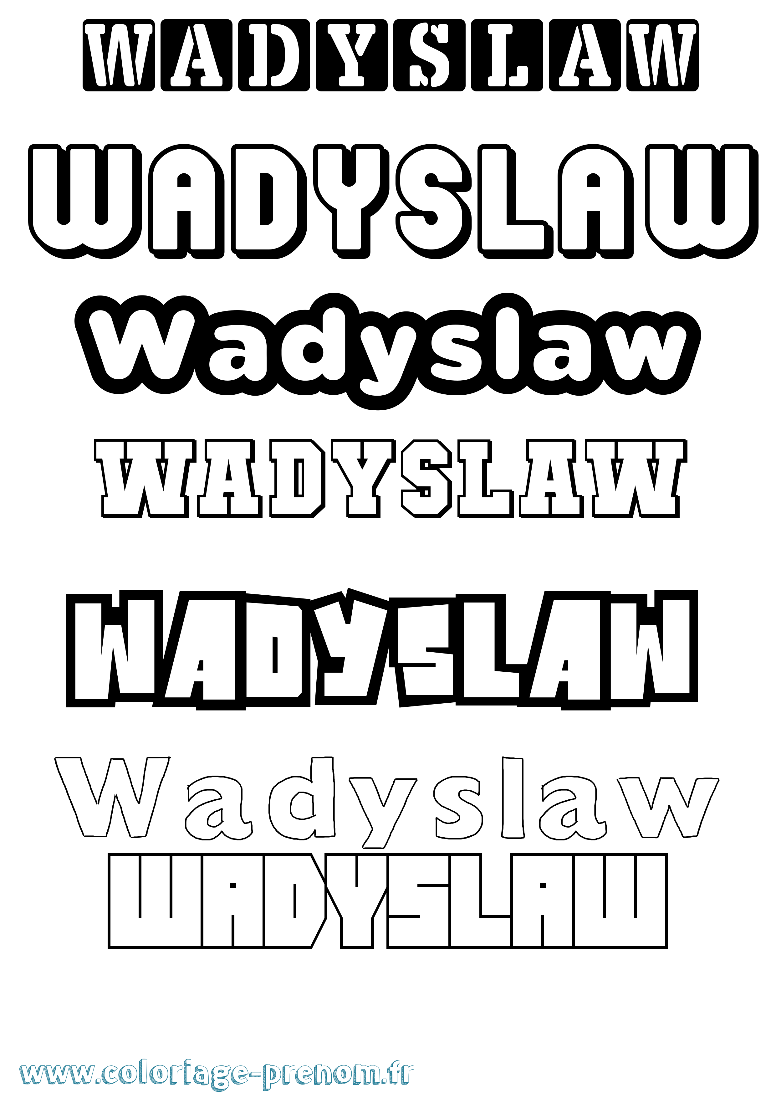 Coloriage Wadyslaw Simple Coloriage prénom Wadyslaw Simple