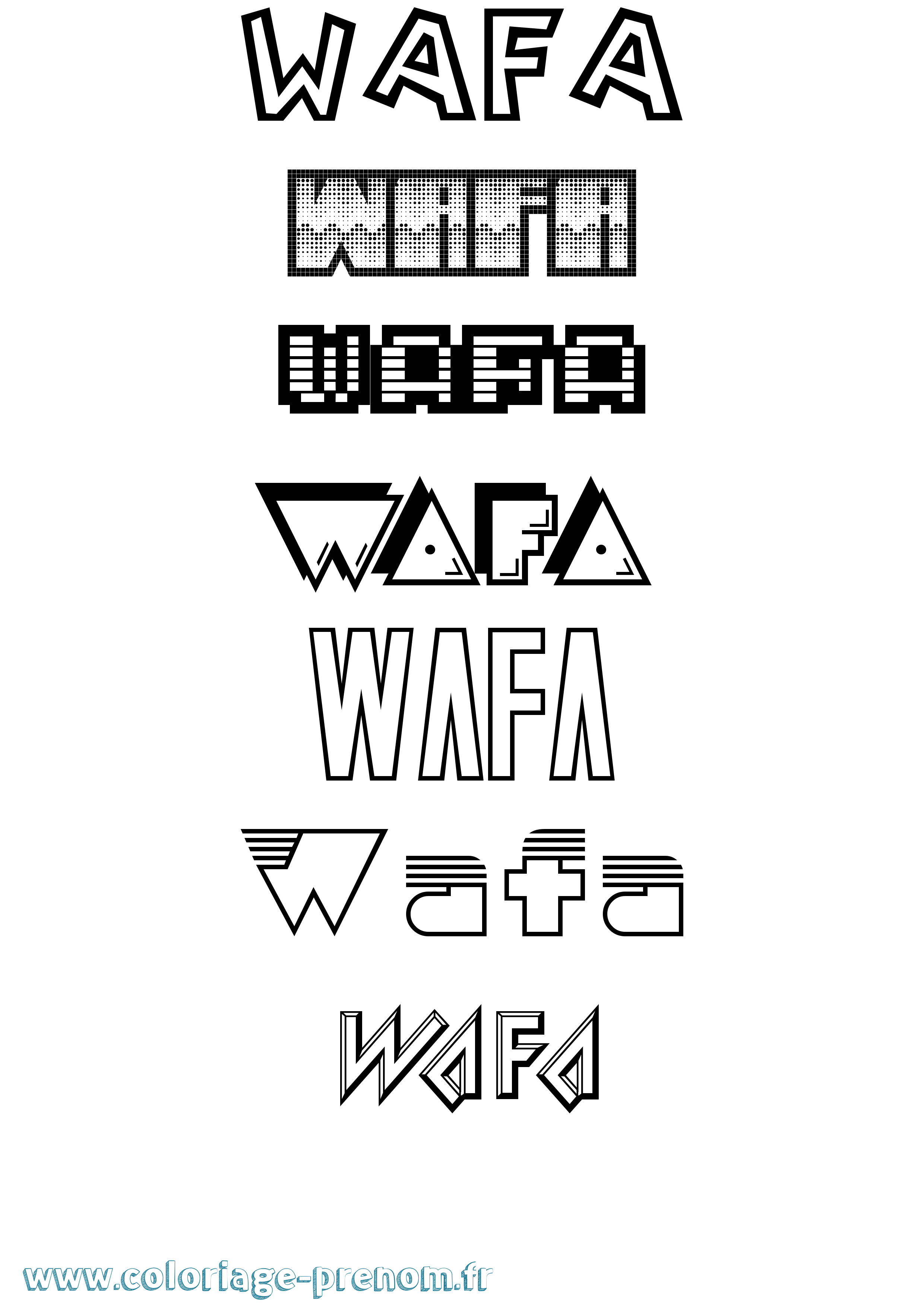 Coloriage Wafa Jeux Vidéos Coloriage prénom Wafa Jeux Vidéos