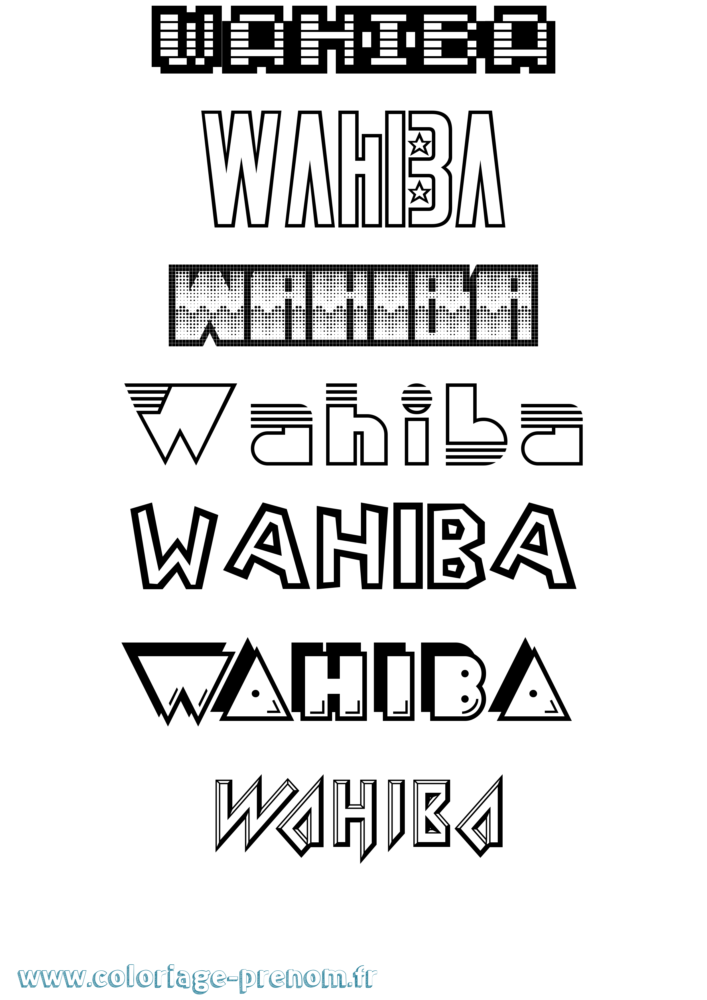 Coloriage Wahiba Jeux Vidéos Coloriage prénom Wahiba Jeux Vidéos