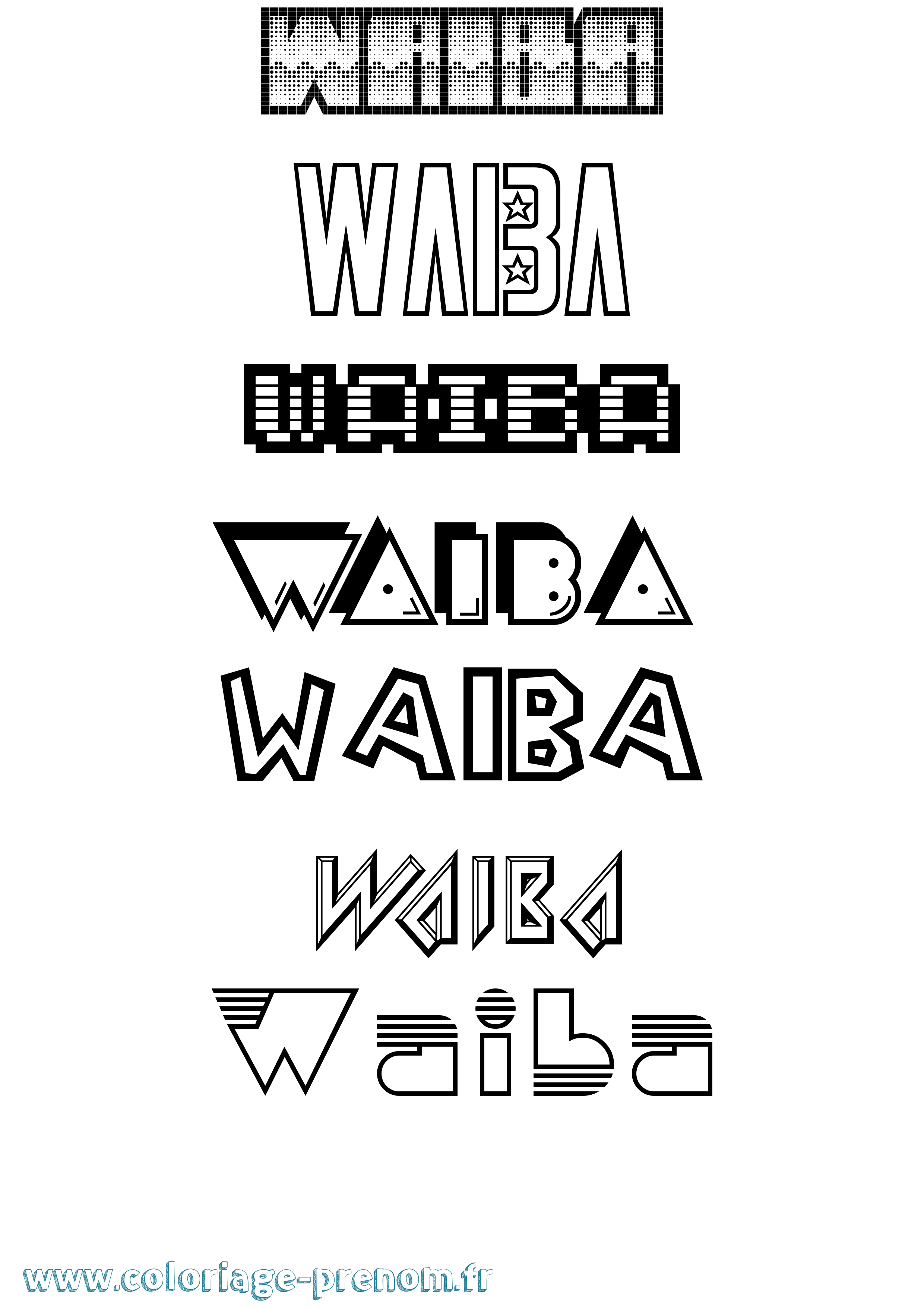 Coloriage Waiba Jeux Vidéos Coloriage prénom Waiba Jeux Vidéos