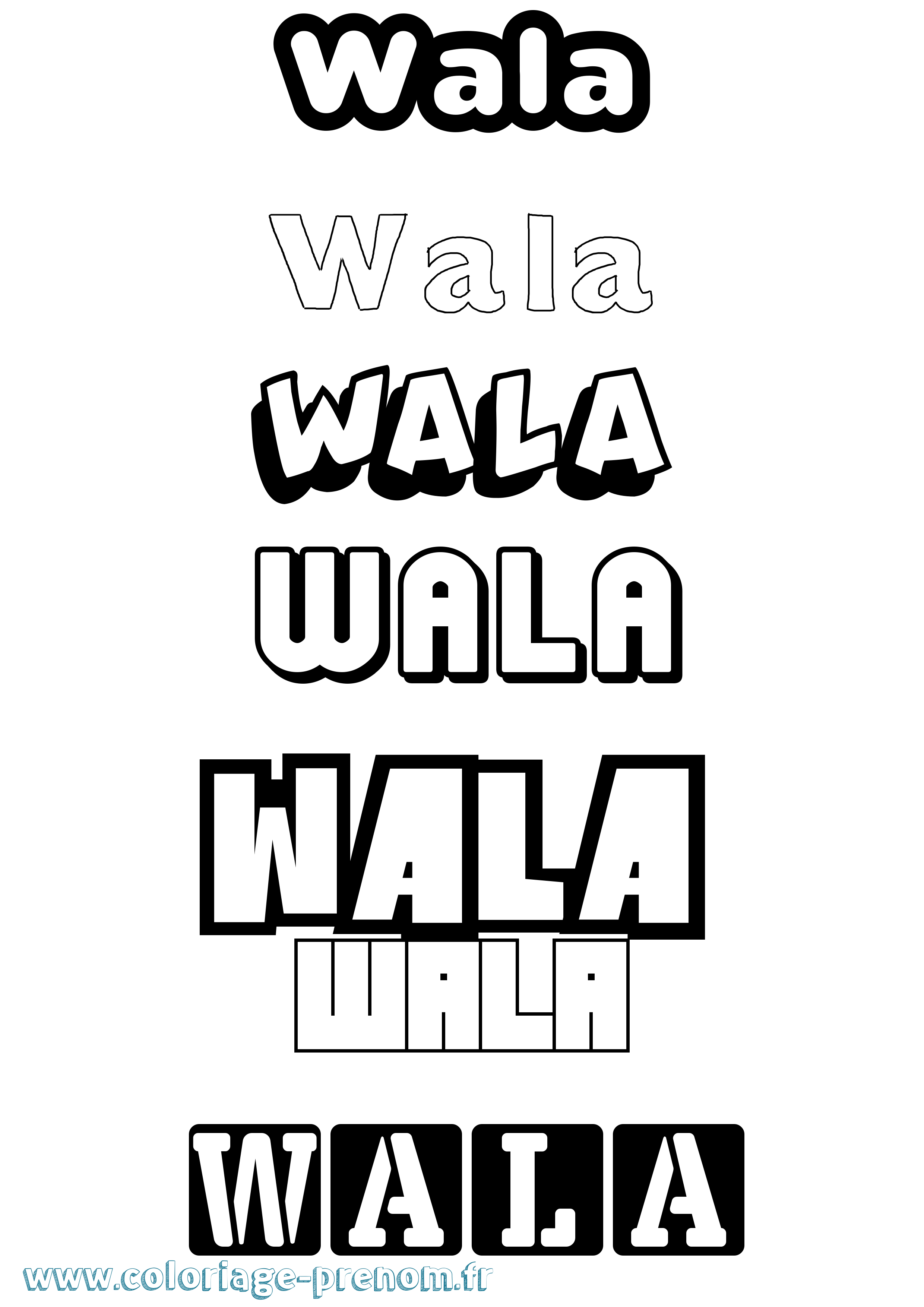 Coloriage Wala Simple Coloriage prénom Wala Simple