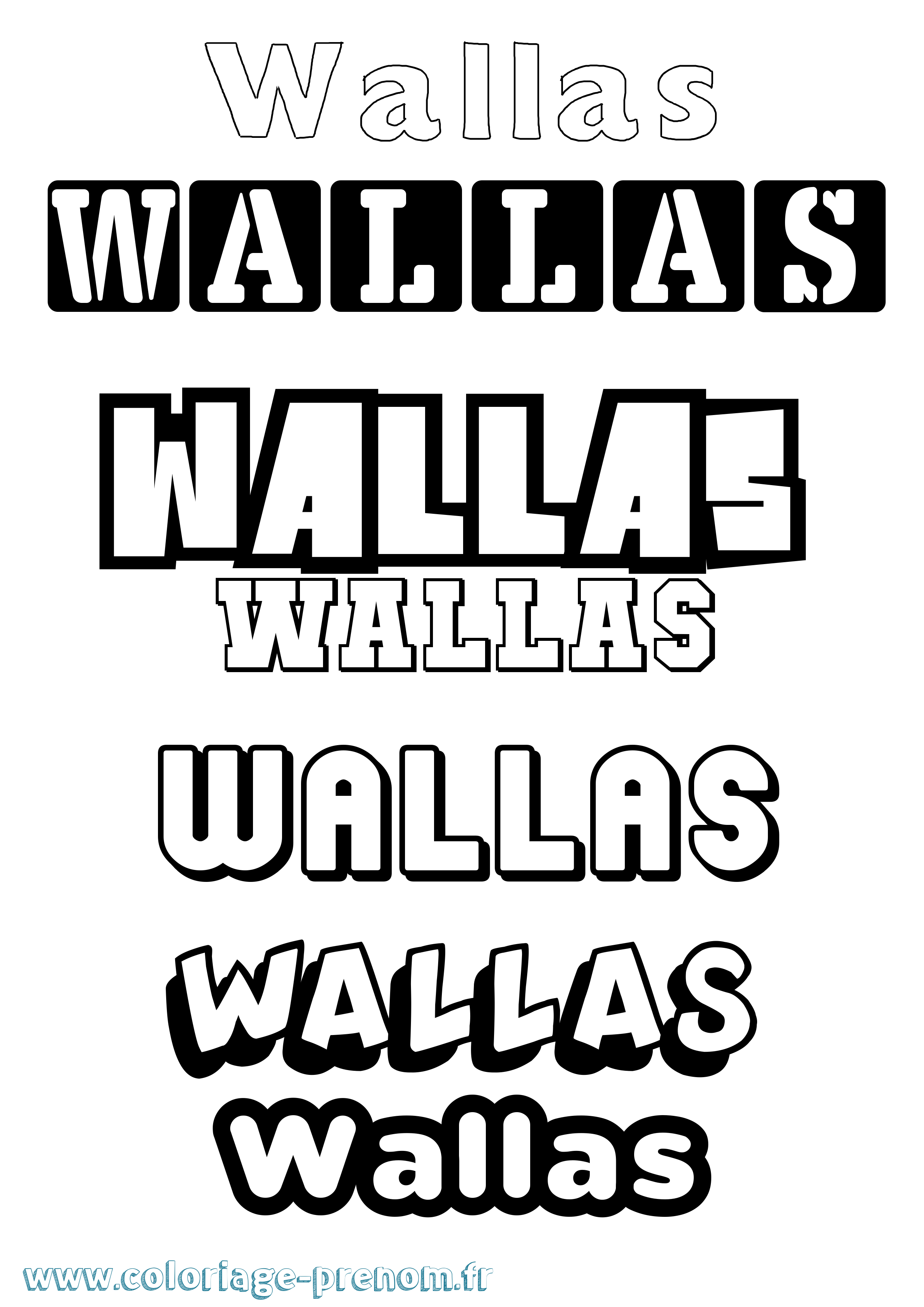 Coloriage Wallas Simple Coloriage prénom Wallas Simple