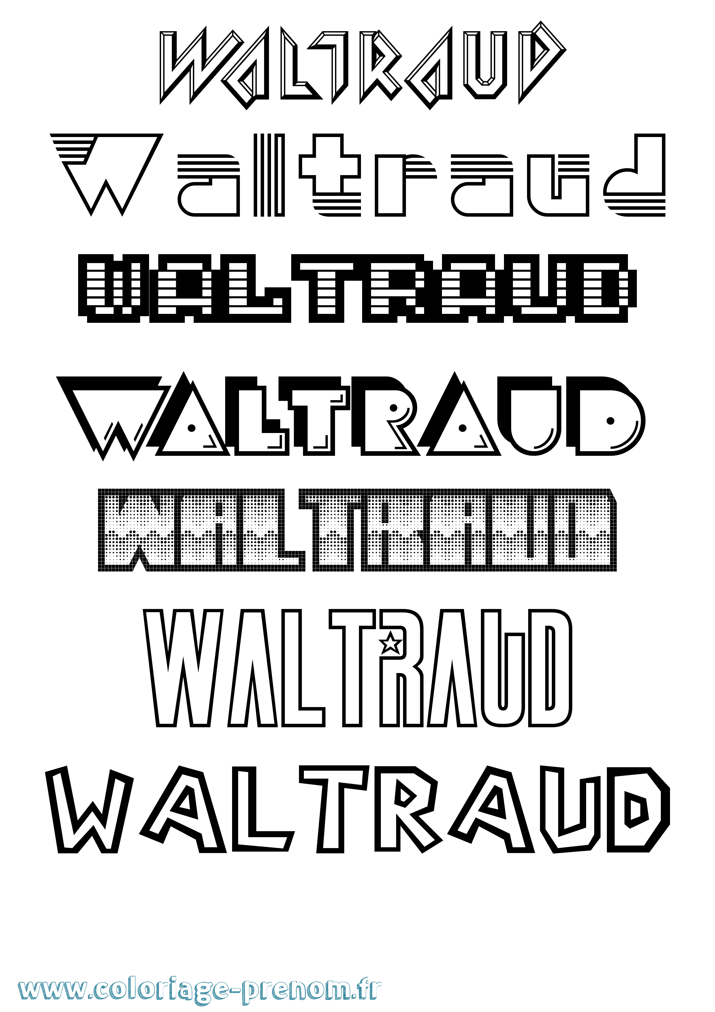 Coloriage Waltraud Jeux Vidéos Coloriage prénom Waltraud Jeux Vidéos