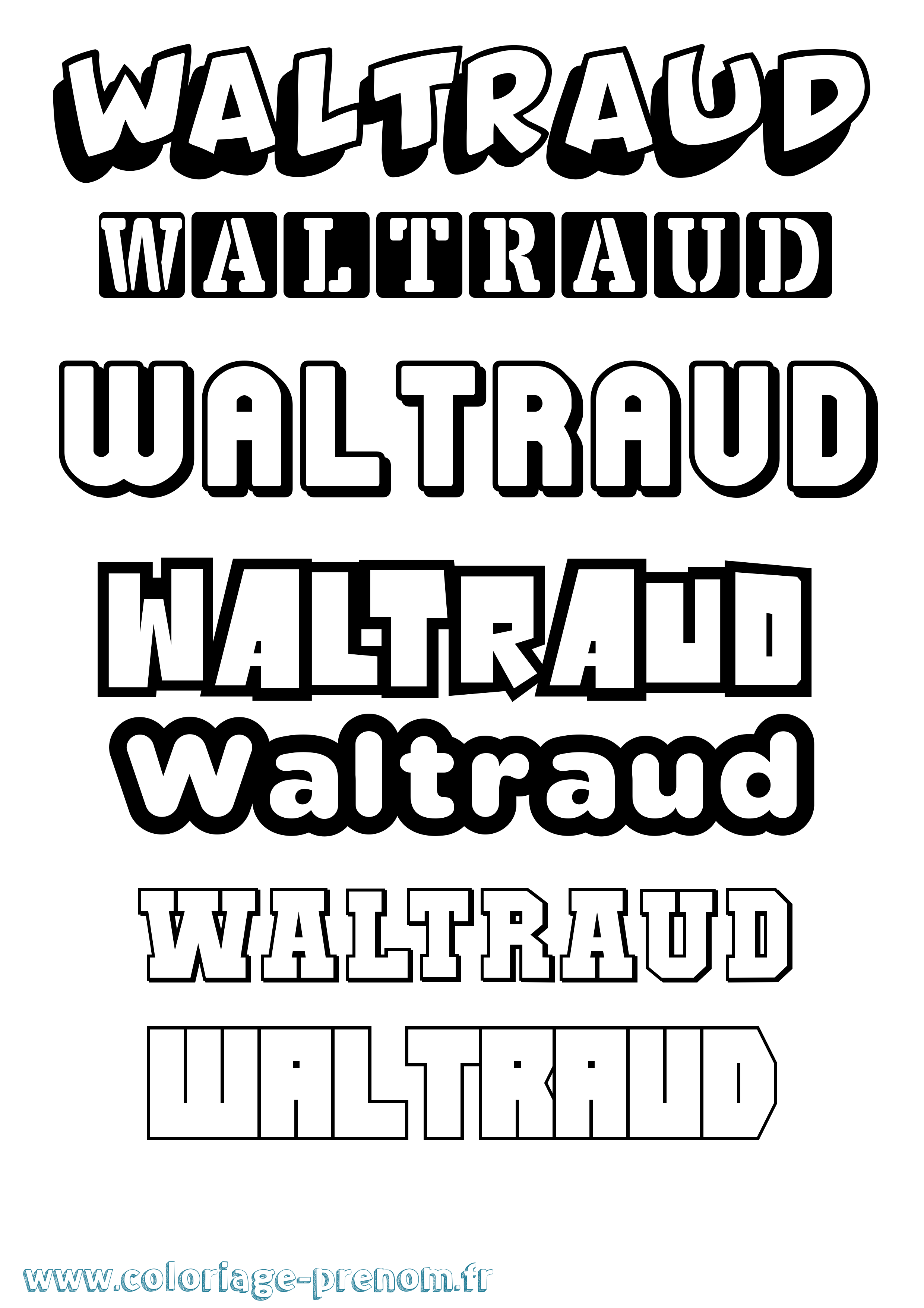 Coloriage Waltraud Simple Coloriage prénom Waltraud Simple