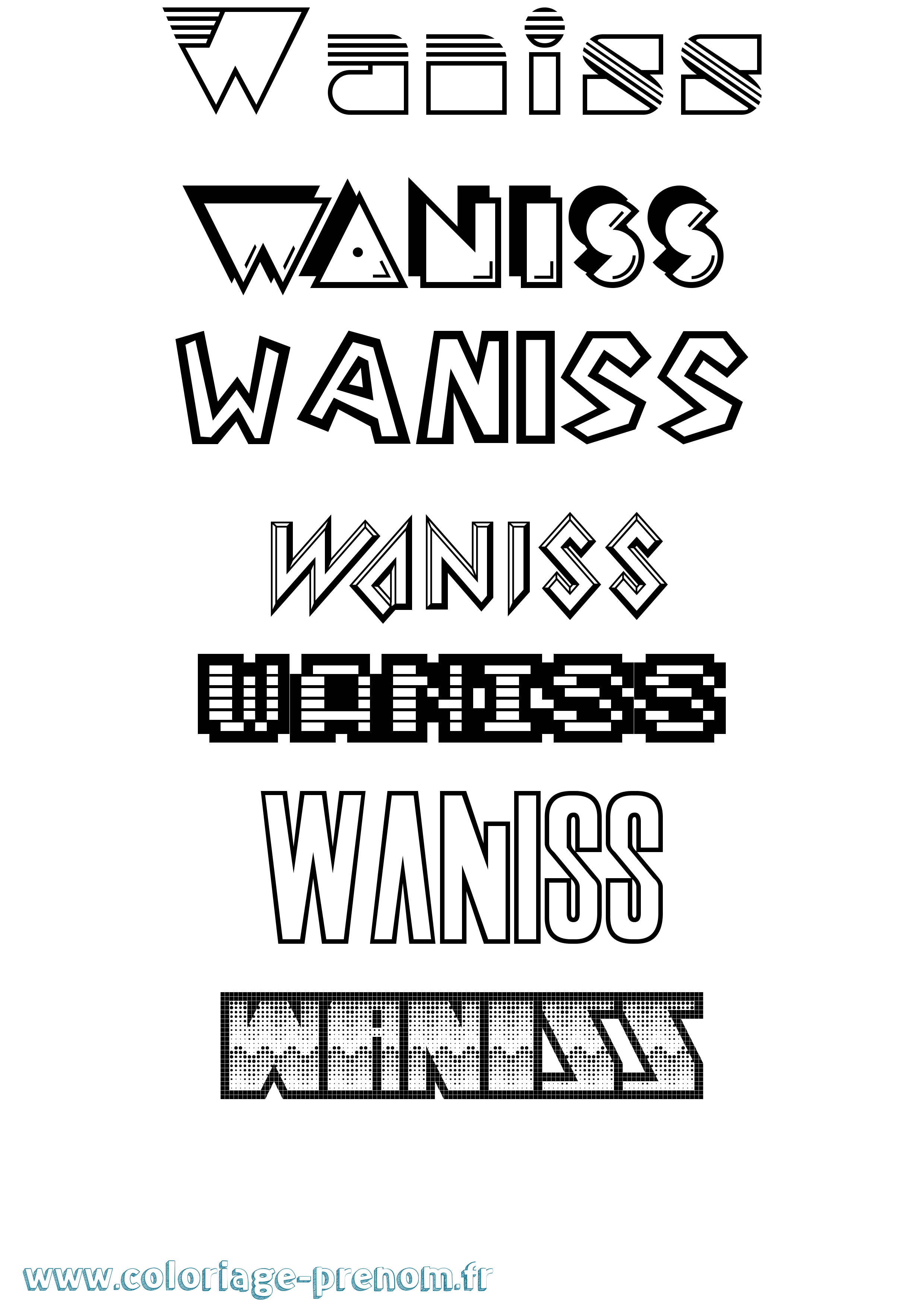 Coloriage Waniss Jeux Vidéos Coloriage prénom Waniss Jeux Vidéos
