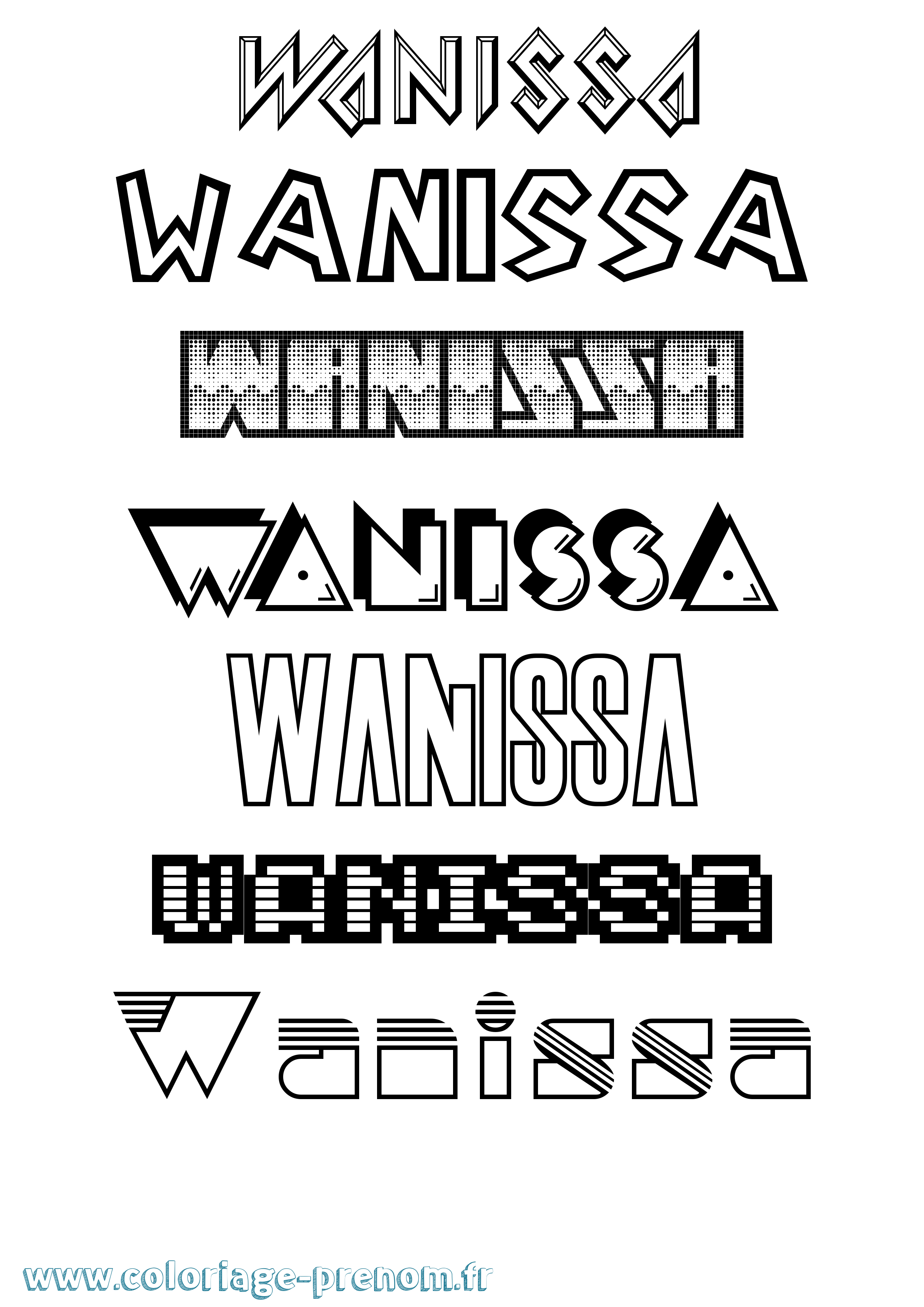 Coloriage Wanissa Jeux Vidéos Coloriage prénom Wanissa Jeux Vidéos