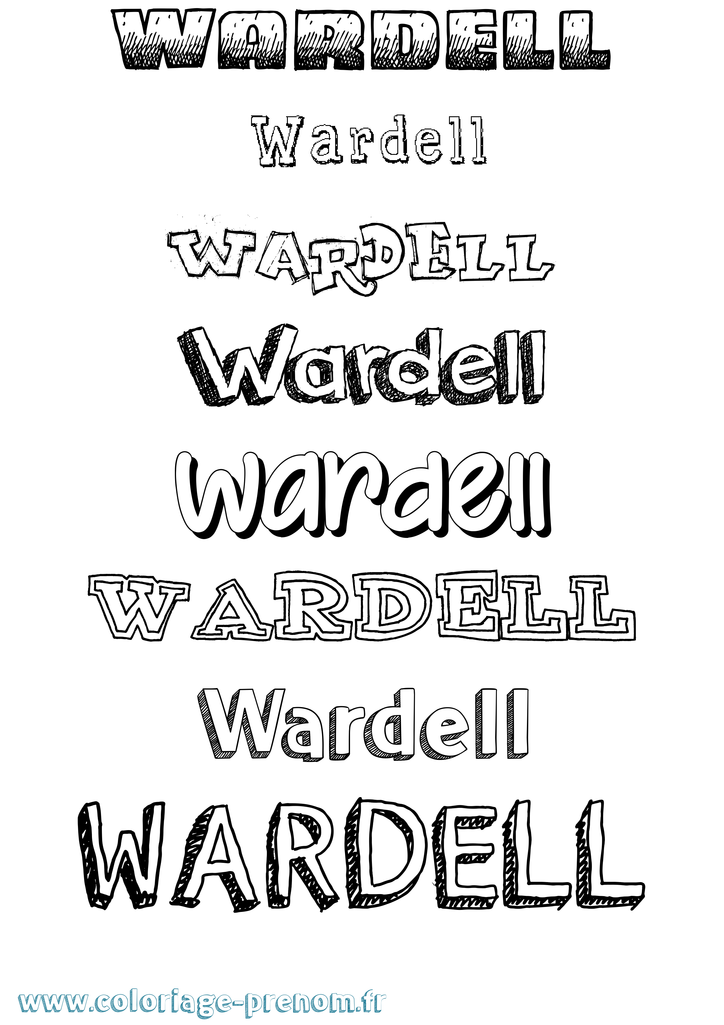 Coloriage Wardell Dessiné Coloriage prénom Wardell Dessiné