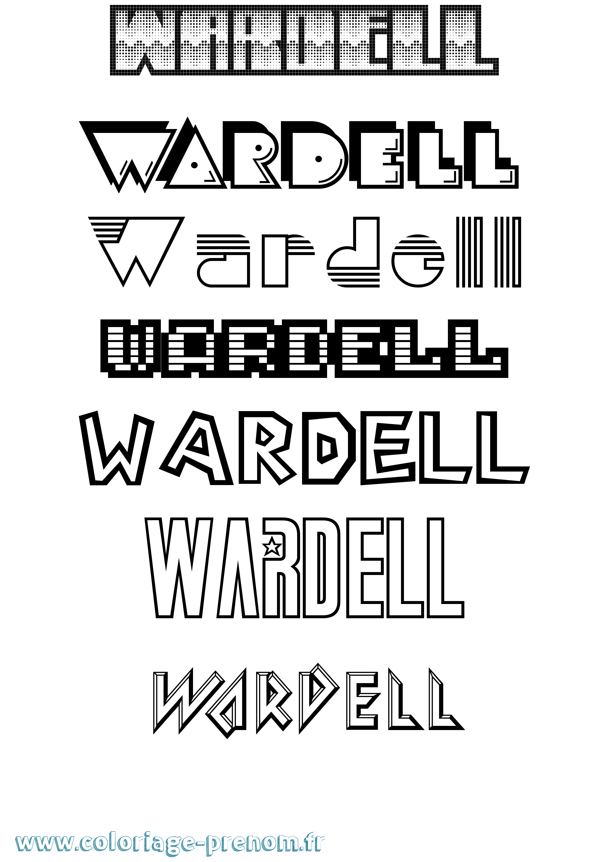 Coloriage Wardell Jeux Vidéos Coloriage prénom Wardell Jeux Vidéos