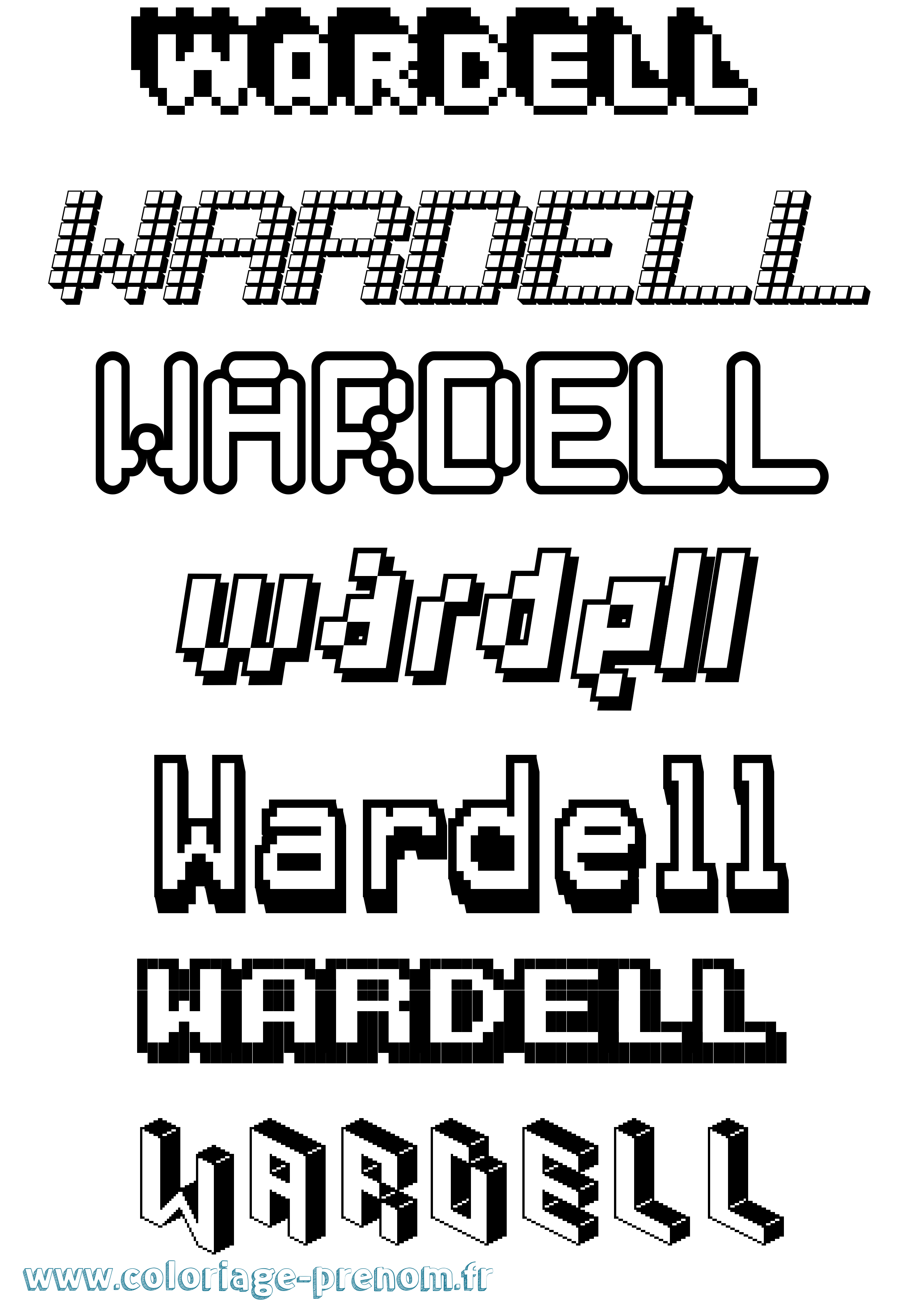 Coloriage Wardell Pixel Coloriage prénom Wardell Pixel