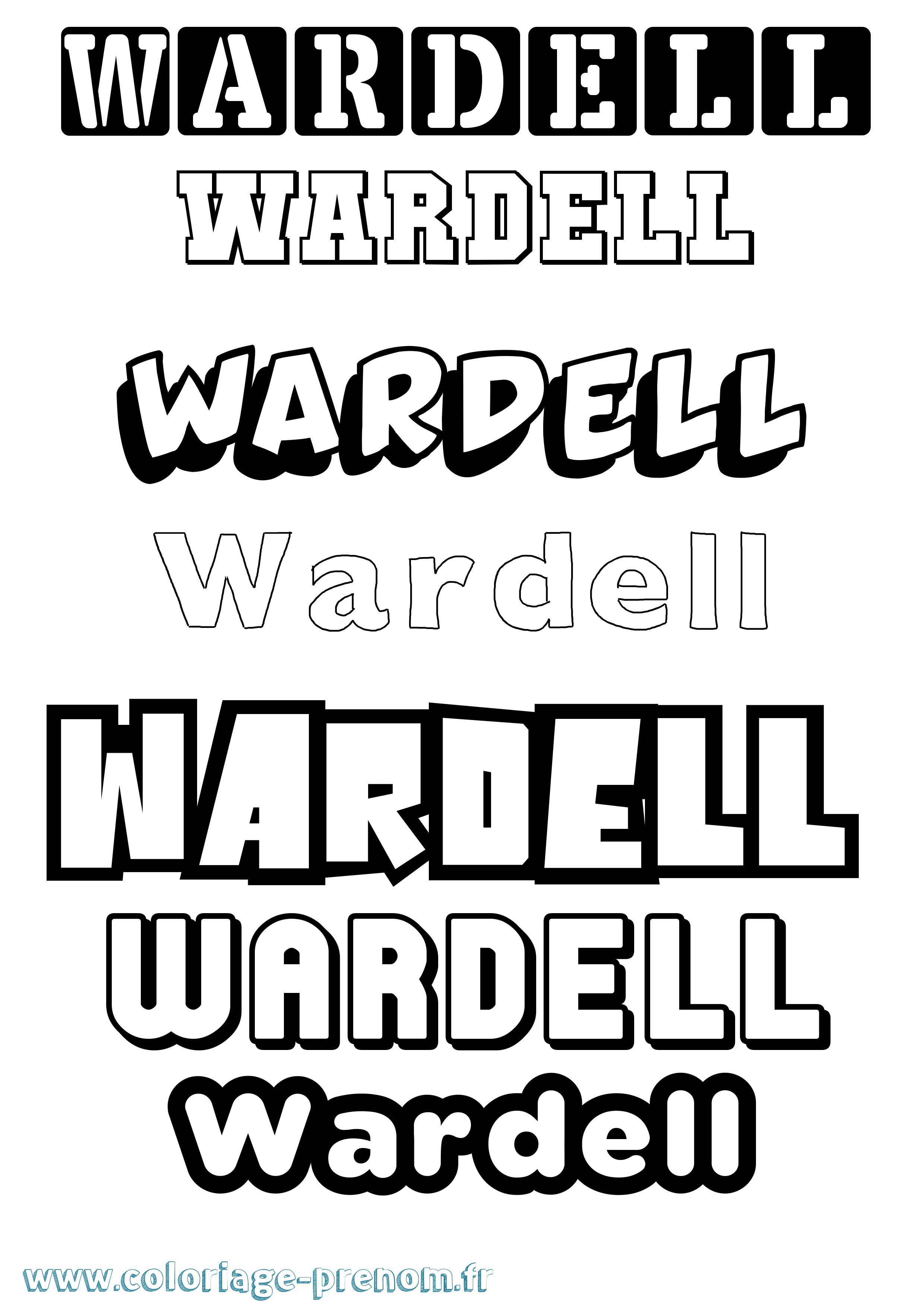 Coloriage Wardell Simple Coloriage prénom Wardell Simple