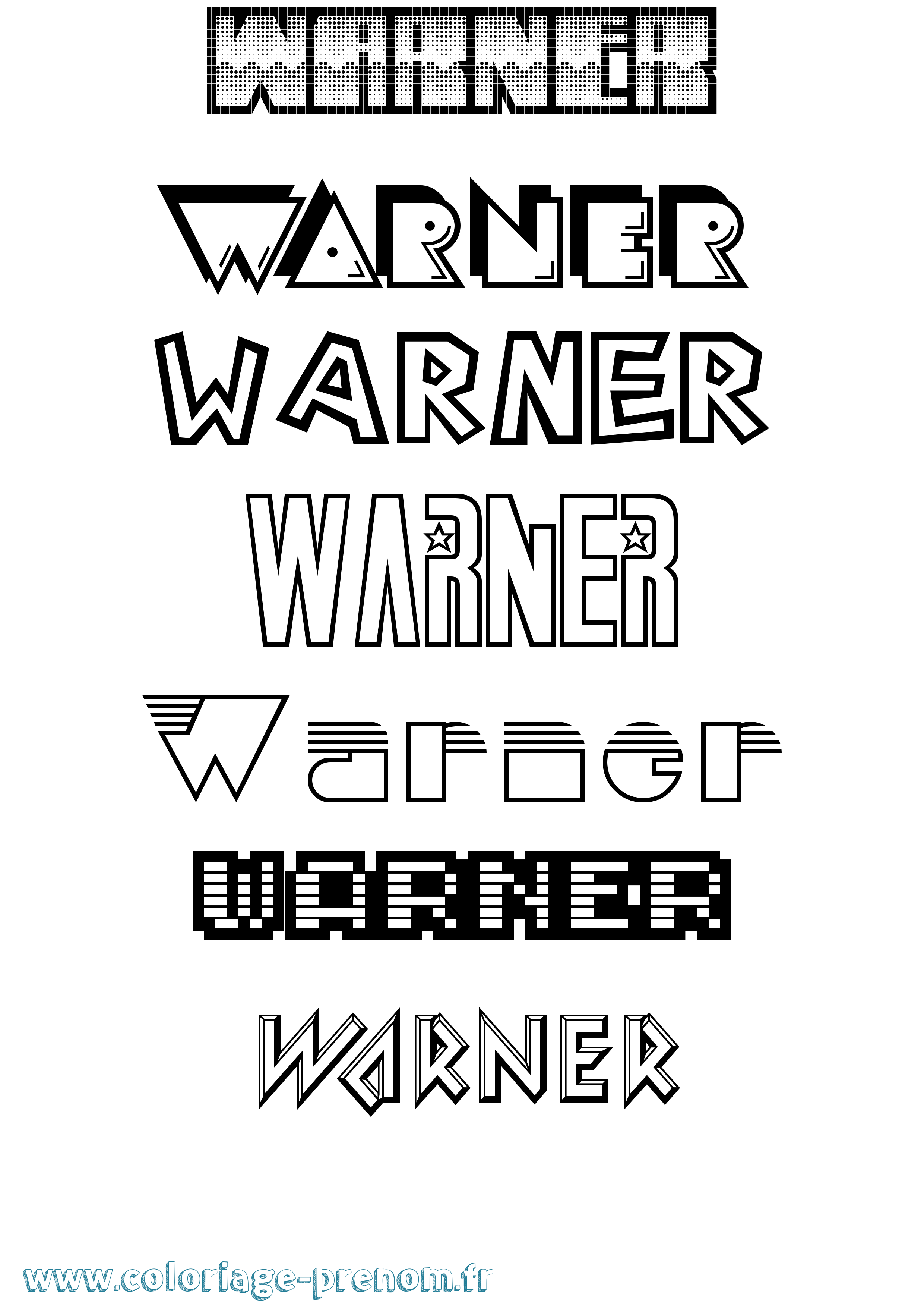 Coloriage Warner Jeux Vidéos Coloriage prénom Warner Jeux Vidéos