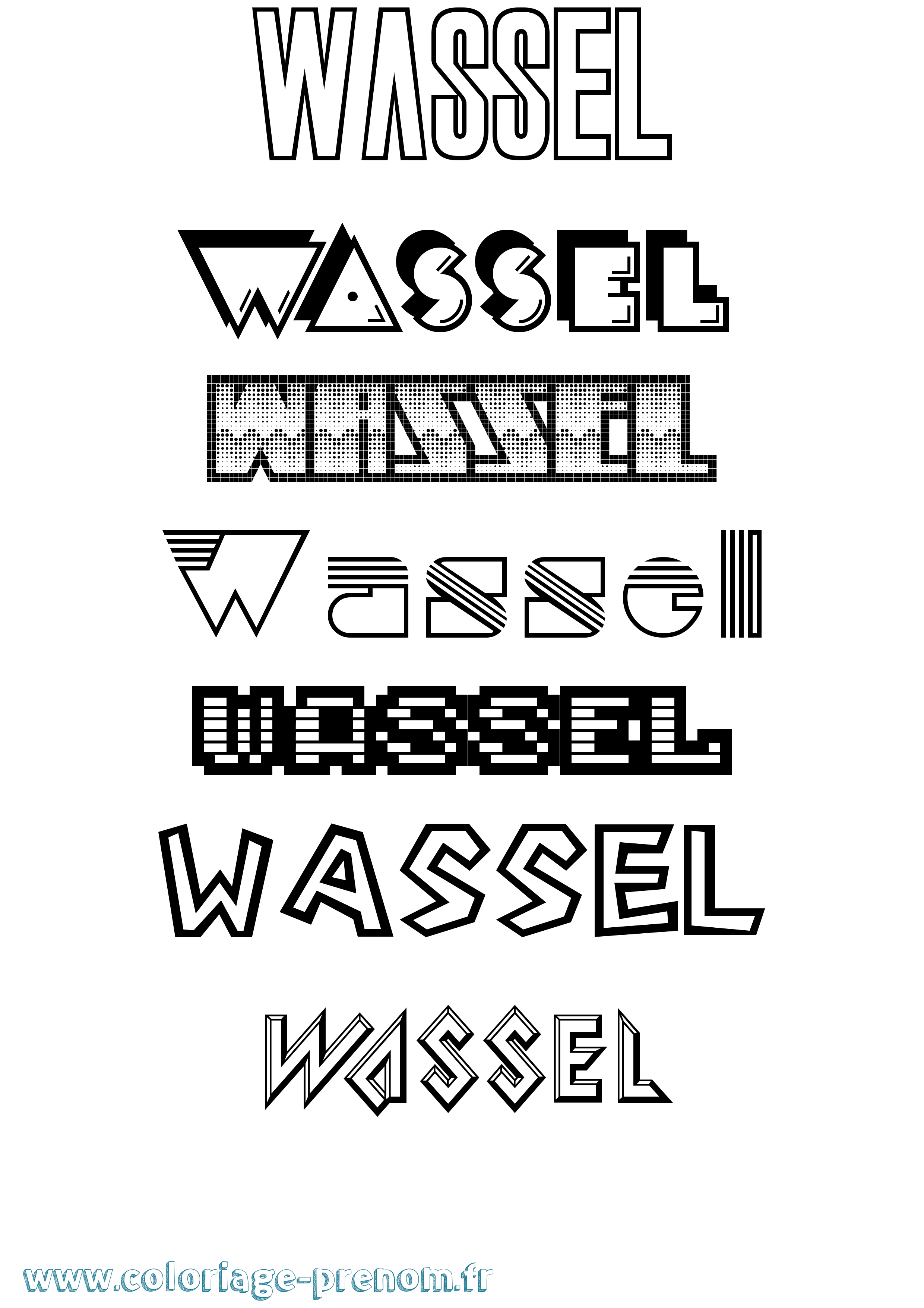 Coloriage Wassel Jeux Vidéos Coloriage prénom Wassel Jeux Vidéos