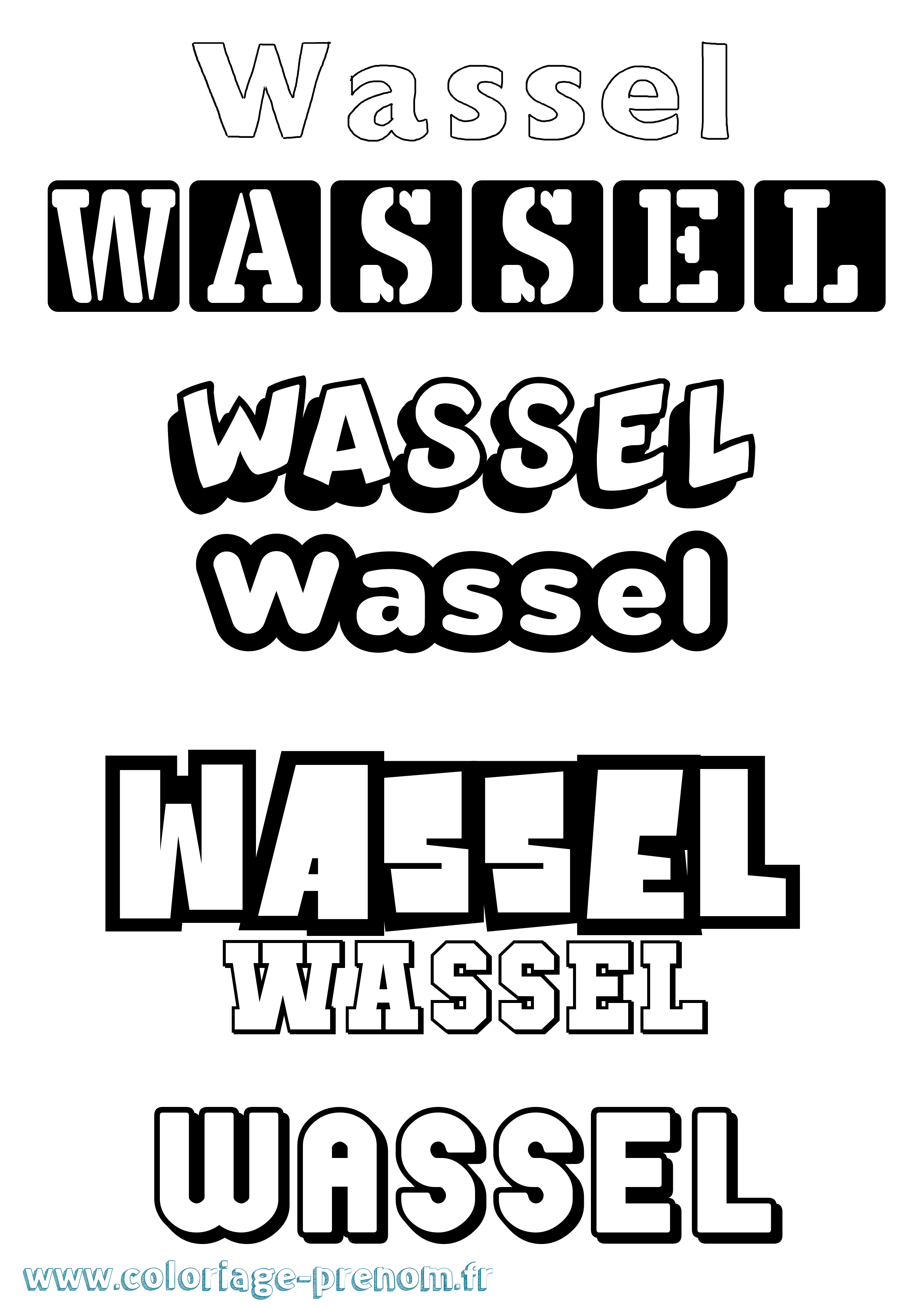 Coloriage Wassel Simple Coloriage prénom Wassel Simple