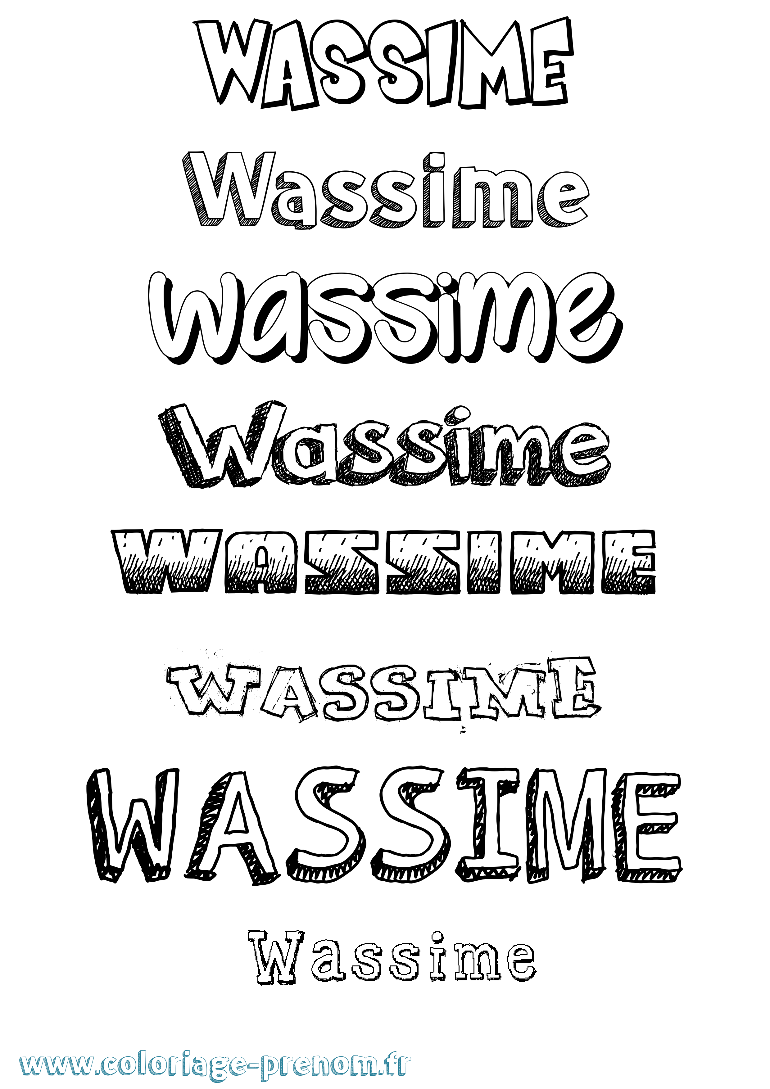 Coloriage Wassime Dessiné Coloriage prénom Wassime Dessiné