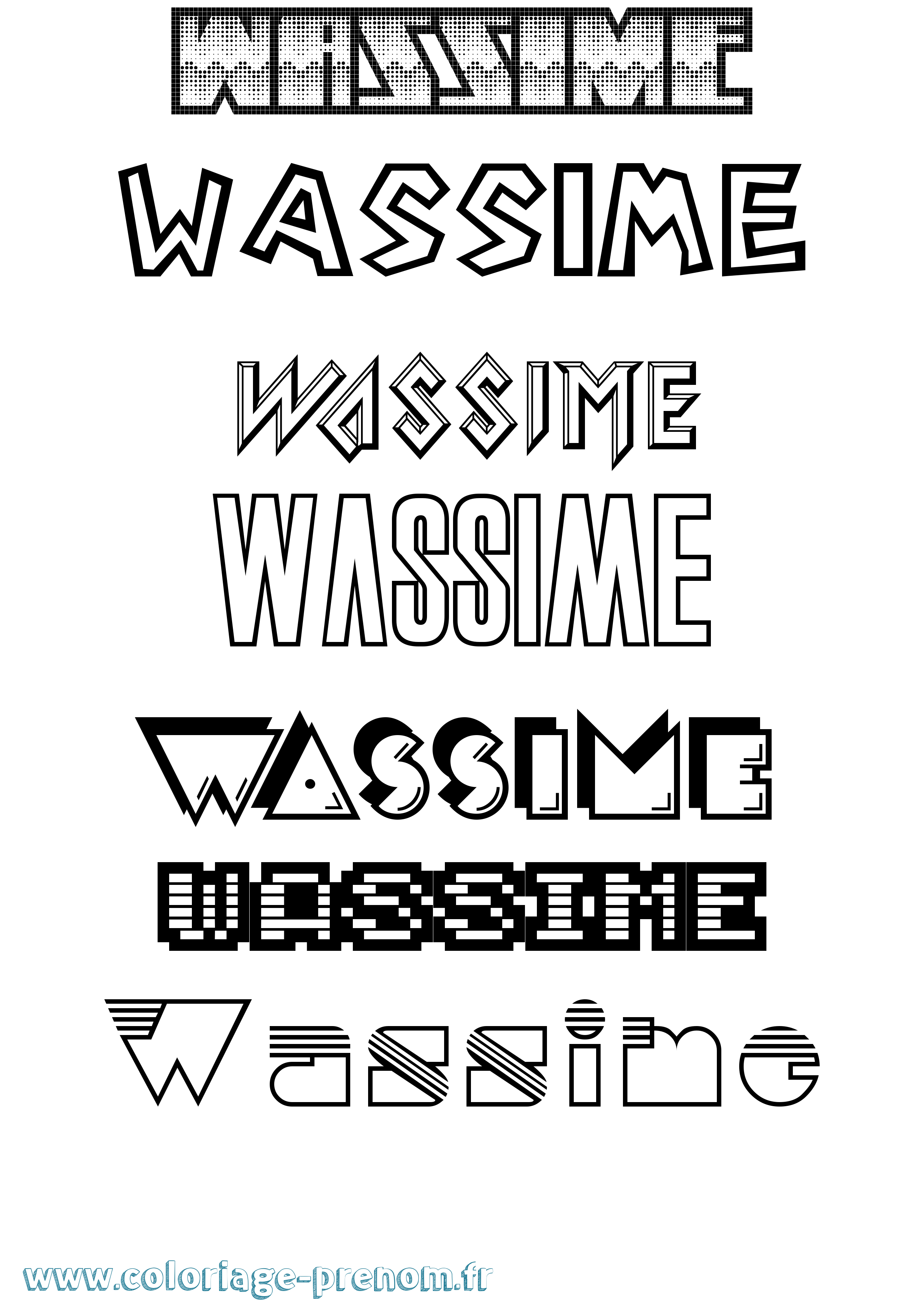 Coloriage Wassime Jeux Vidéos Coloriage prénom Wassime Jeux Vidéos