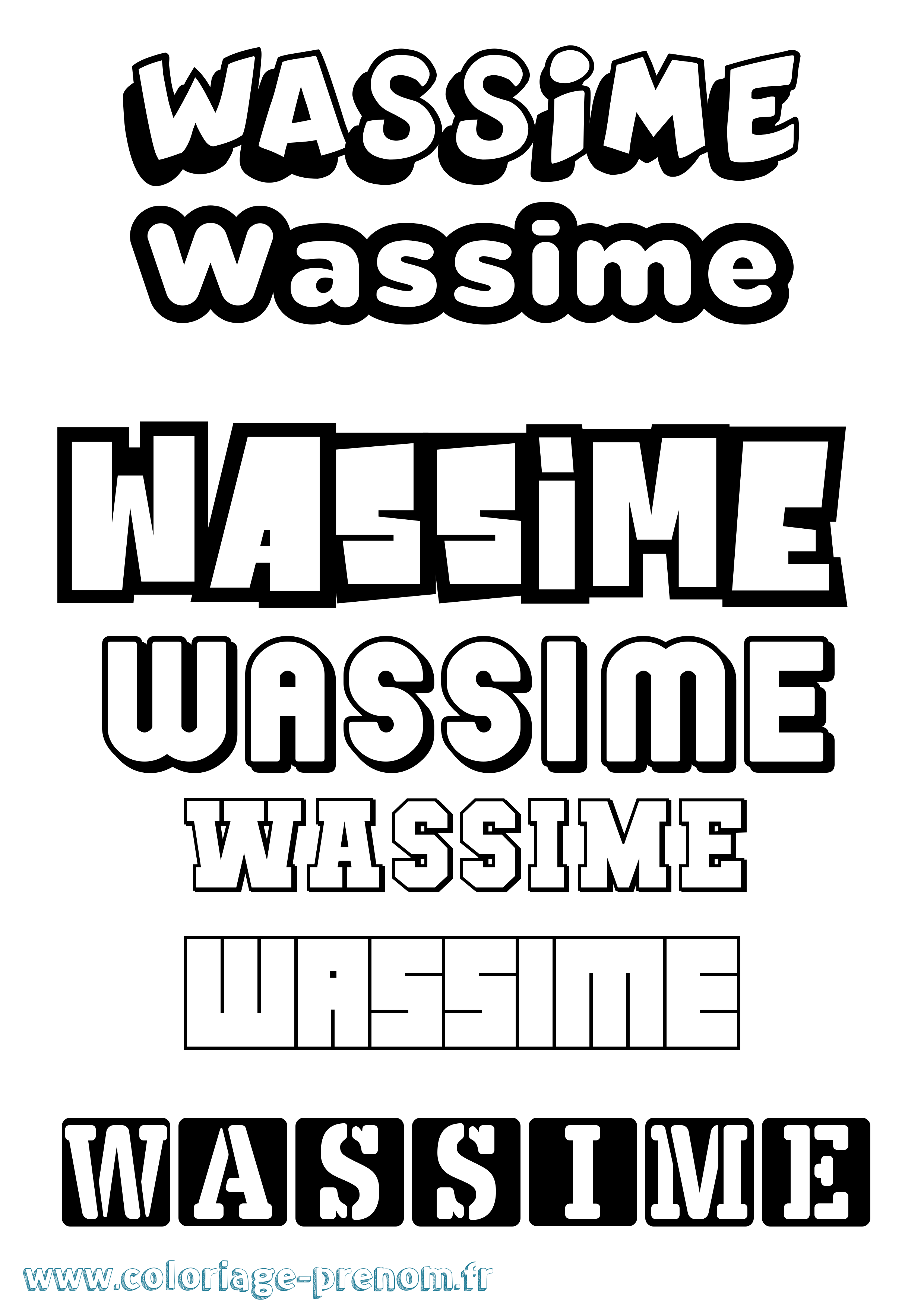 Coloriage Wassime Simple Coloriage prénom Wassime Simple