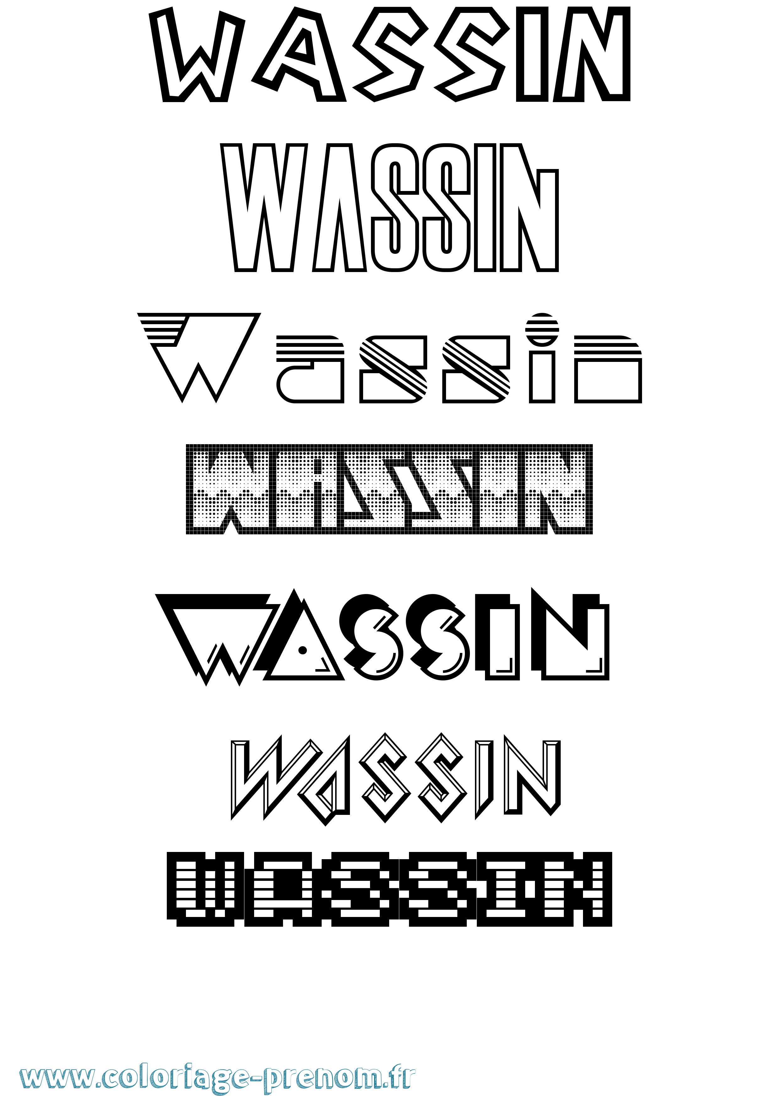 Coloriage Wassin Jeux Vidéos Coloriage prénom Wassin Jeux Vidéos