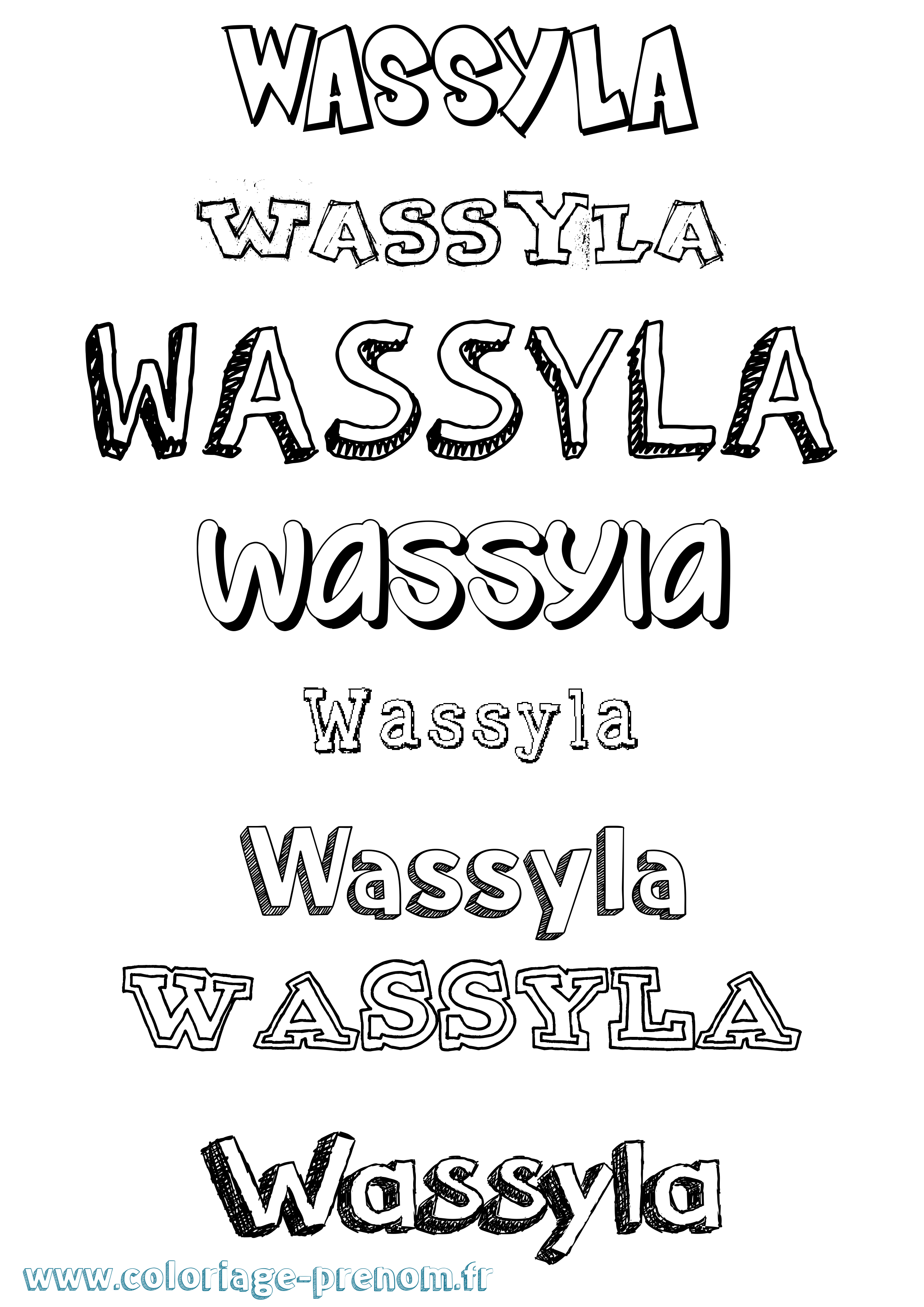 Coloriage Wassyla Dessiné Coloriage prénom Wassyla Dessiné