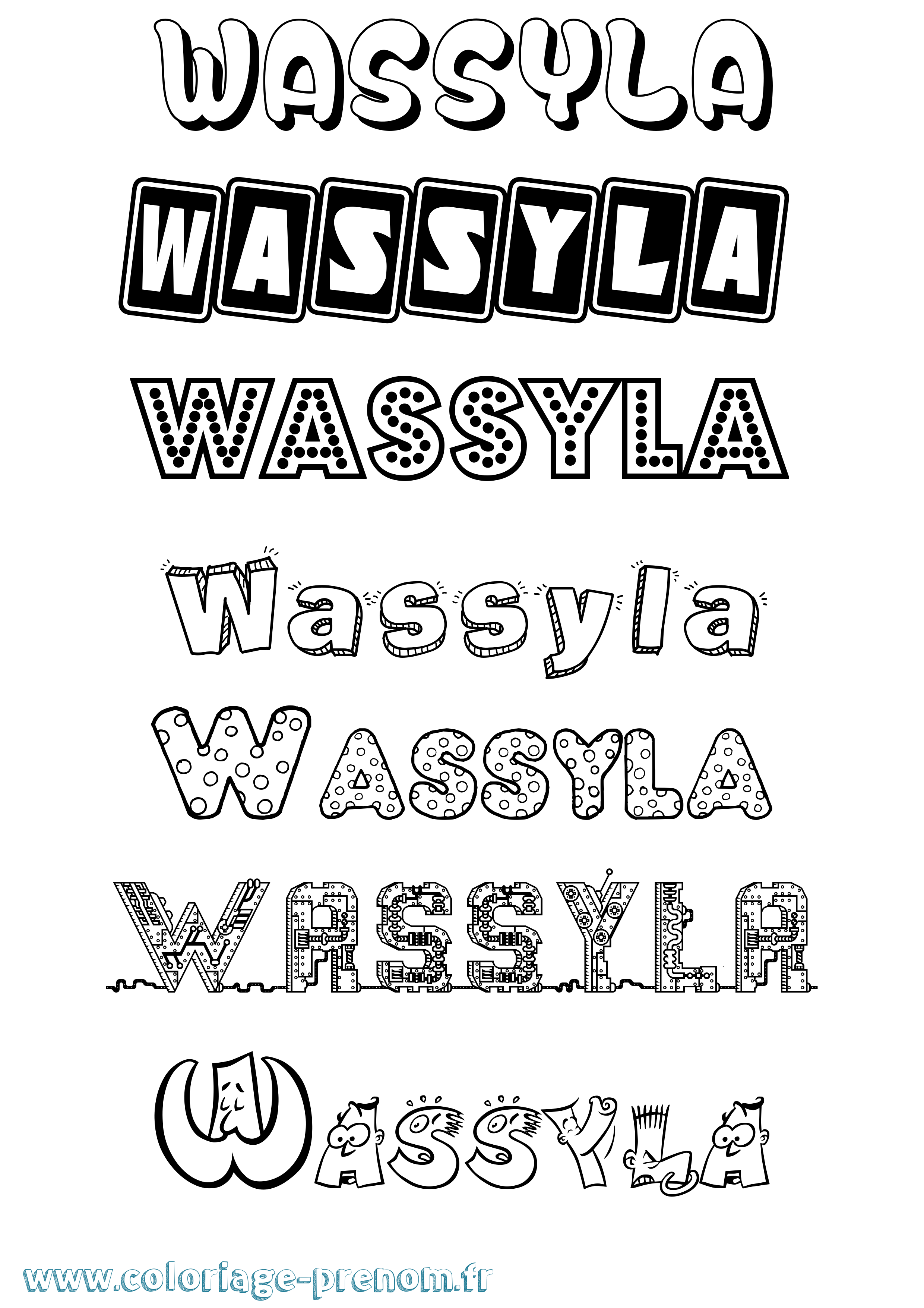 Coloriage Wassyla Fun Coloriage prénom Wassyla Fun