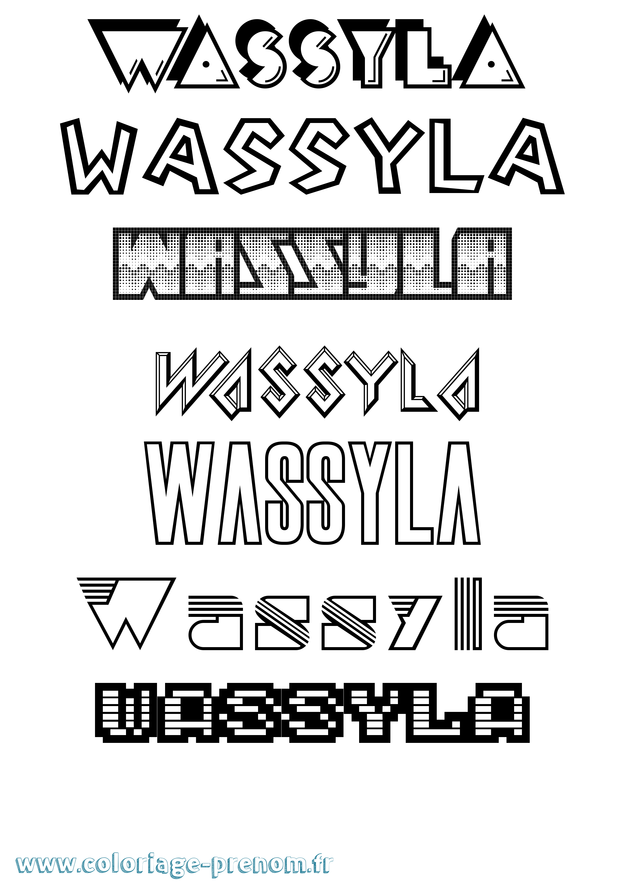 Coloriage Wassyla Jeux Vidéos Coloriage prénom Wassyla Jeux Vidéos