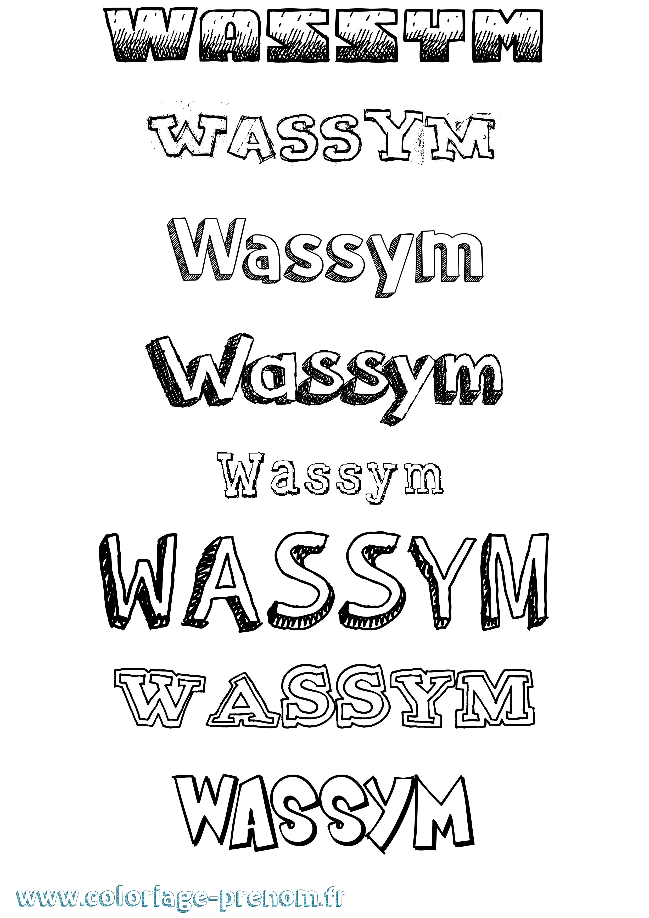 Coloriage Wassym Dessiné Coloriage prénom Wassym Dessiné