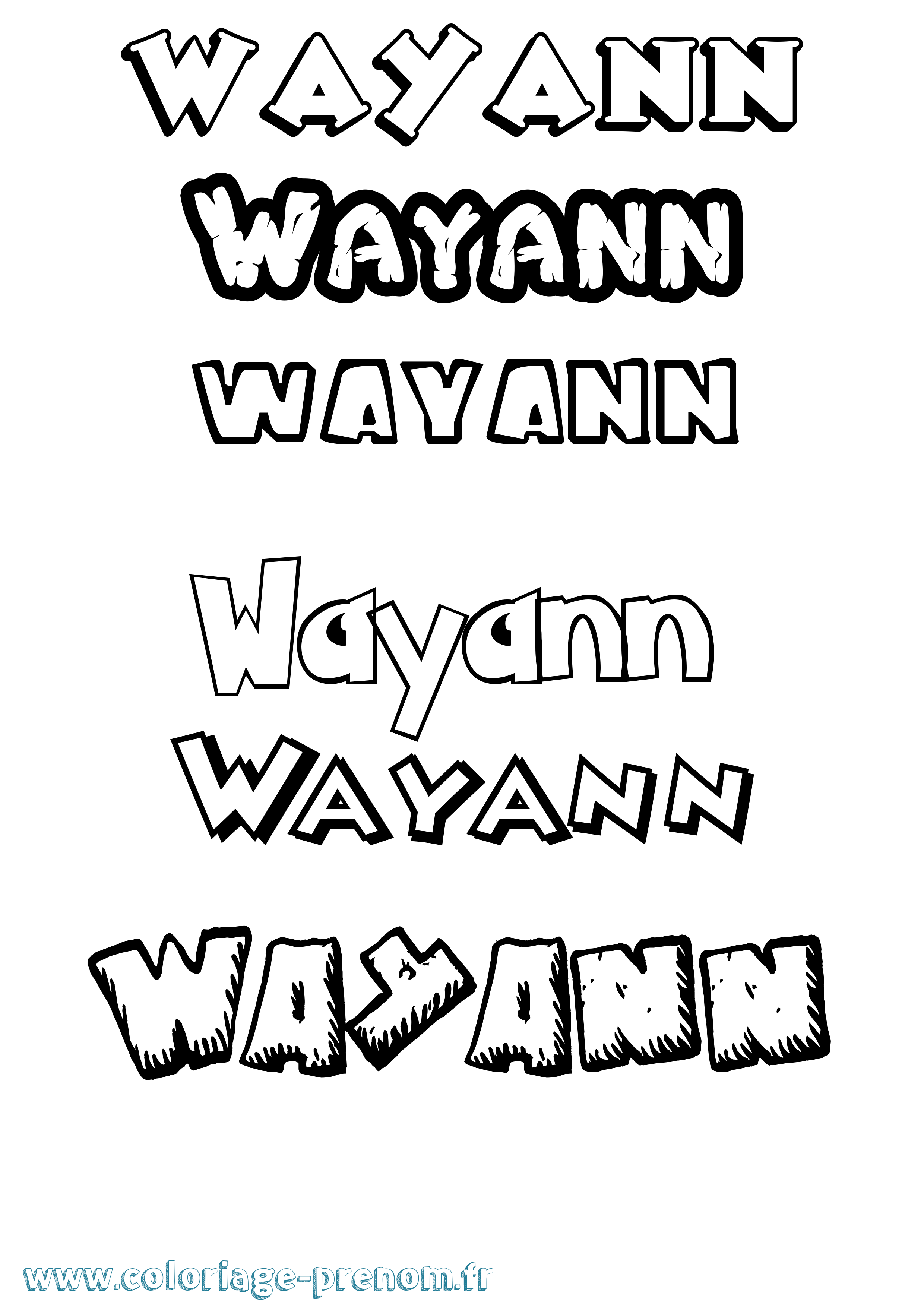 Coloriage Wayann Dessin Animé Coloriage prénom Wayann Dessin Animé
