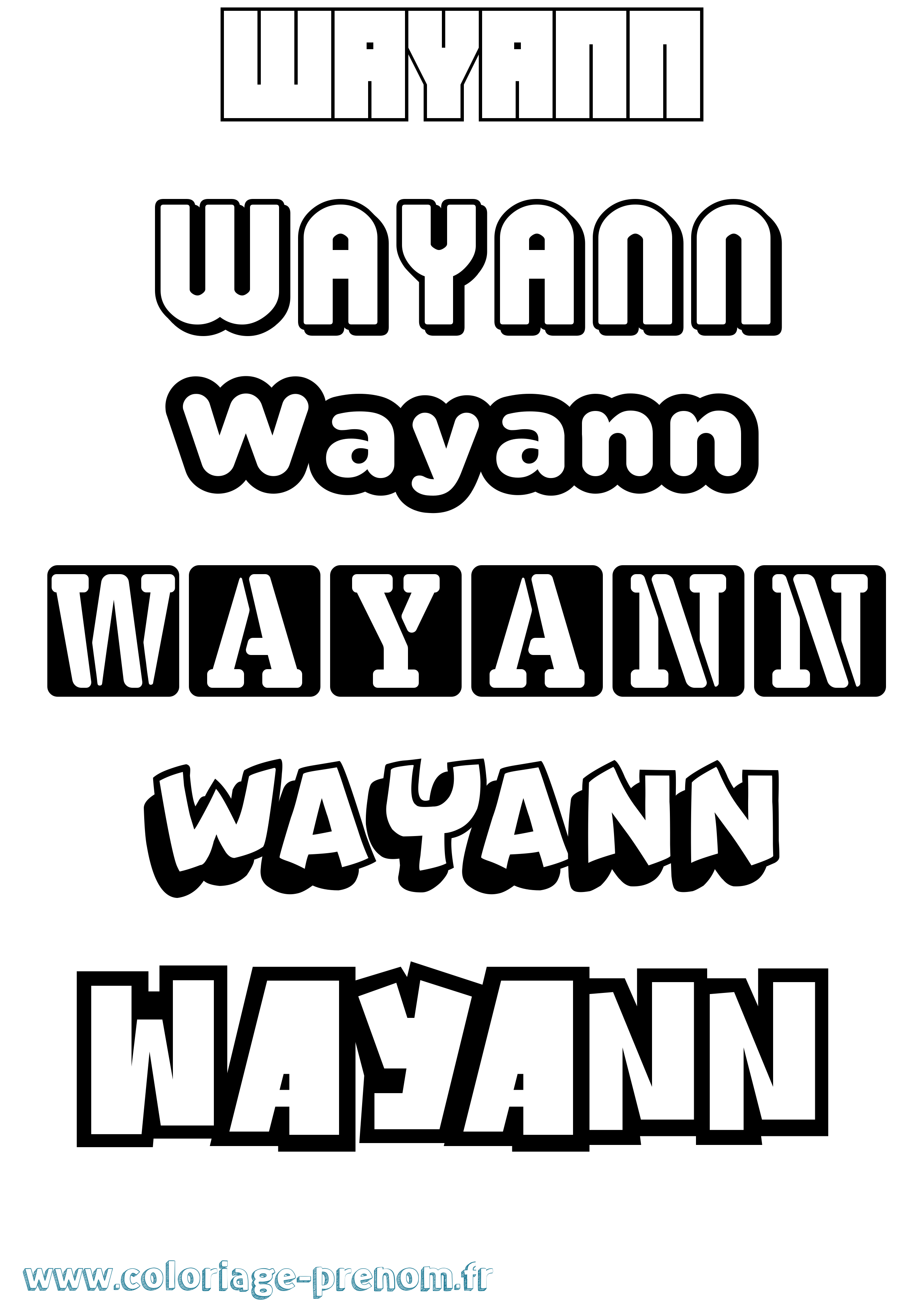 Coloriage Wayann Simple Coloriage prénom Wayann Simple