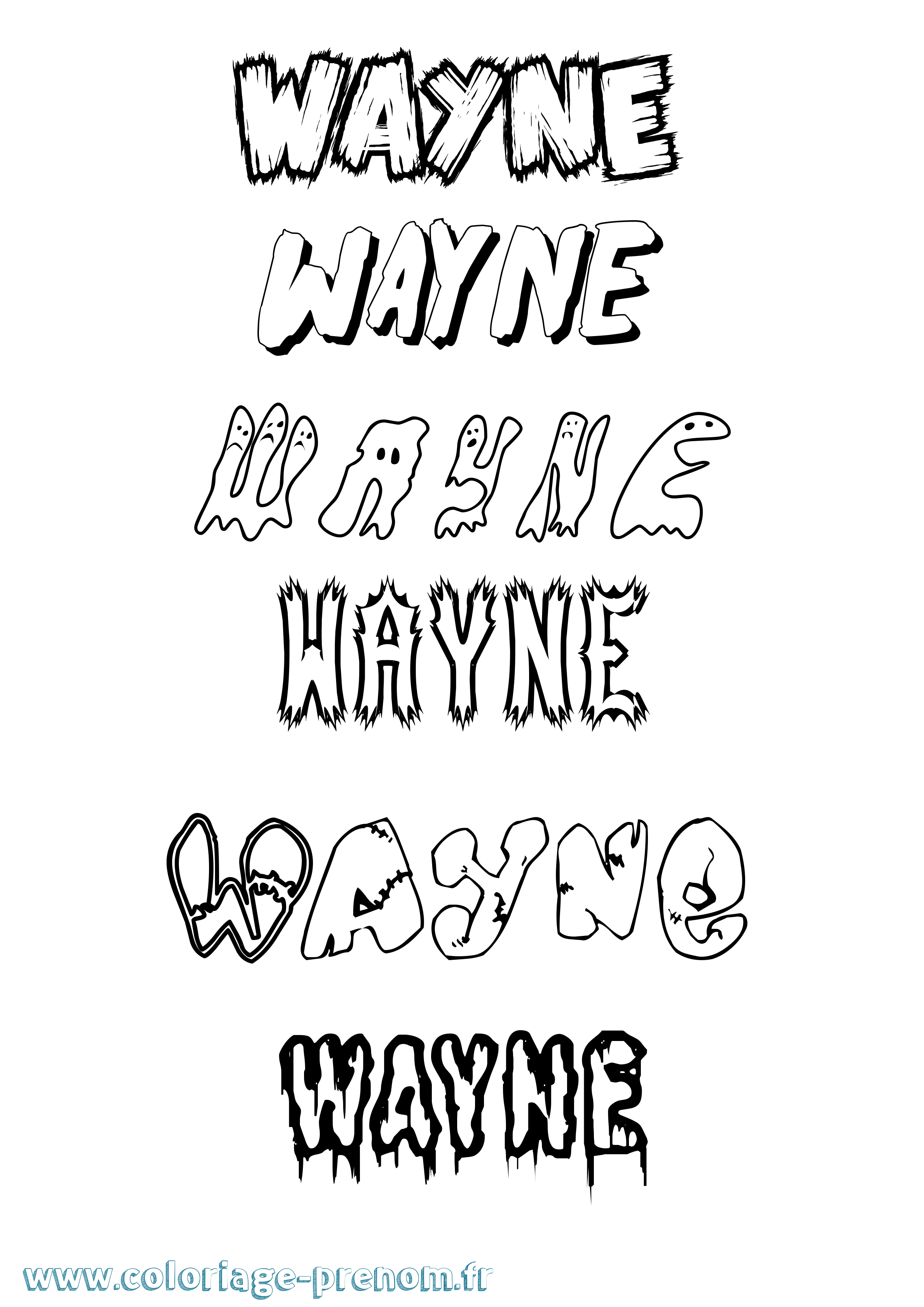 Coloriage Wayne Frisson Coloriage prénom Wayne Frisson